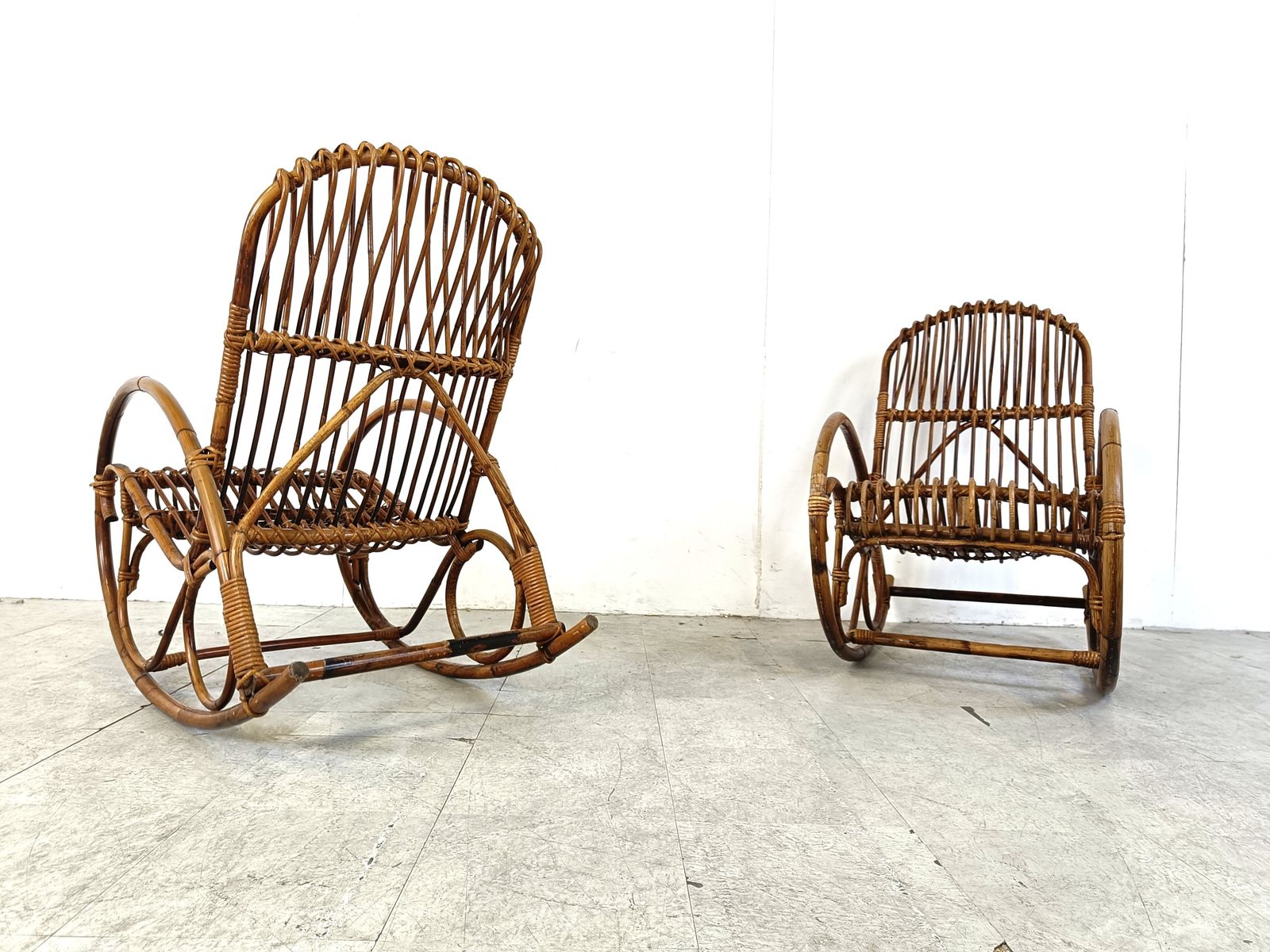 Vintage Bamboo Rocking Chairs, 1960s (4 Available) photo vintage