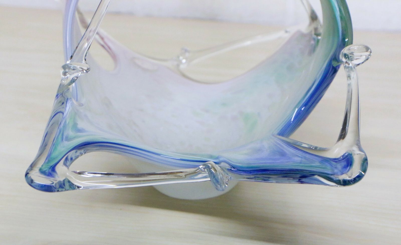Large Murano Glass Bowl Freeform Deep Shaped Italian Organic Mid Century Modern Mcm photo buy