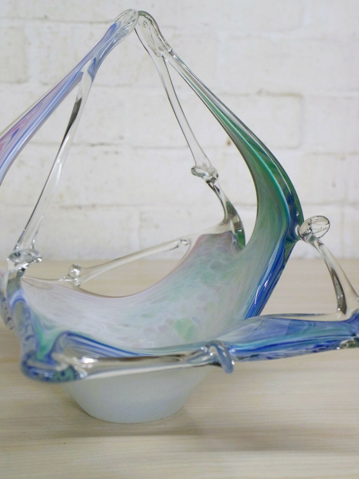 photo furniture Large Murano Glass Bowl Freeform Deep Shaped Italian Organic Mid Century Modern Mcm