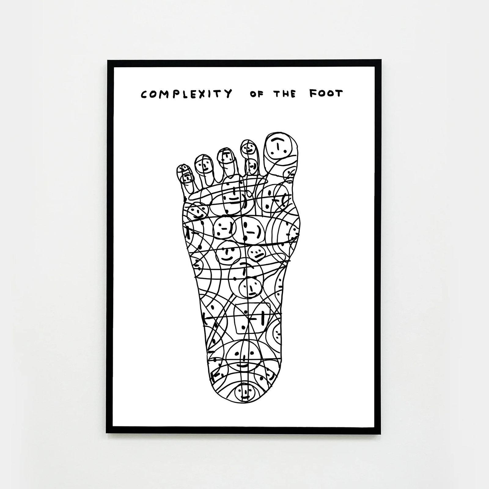 David Shrigley, Complexity Of The Foot (Framed), 2020