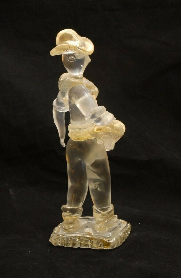 Ercole Barovier Murano Seminatore Clear Massiccio Glass Gold Applications, 1930 photo for sale