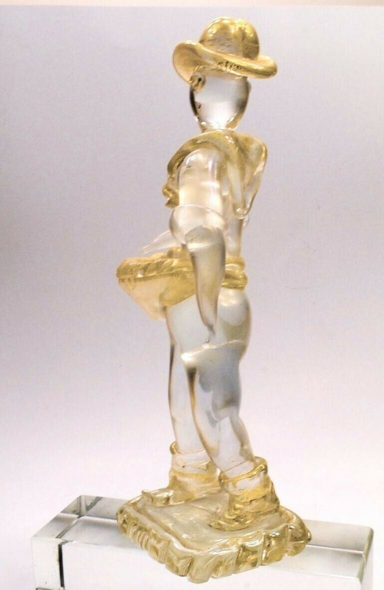 Ercole Barovier Murano Seminatore Clear Massiccio Glass Gold Applications, 1930 photo buy