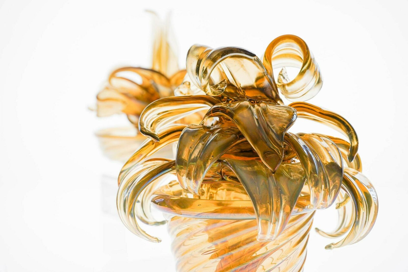 4800.0 Napoleone Martinuzzi , Two Cactus In Murano Iridescent Fume Vamsa Attribution photo
