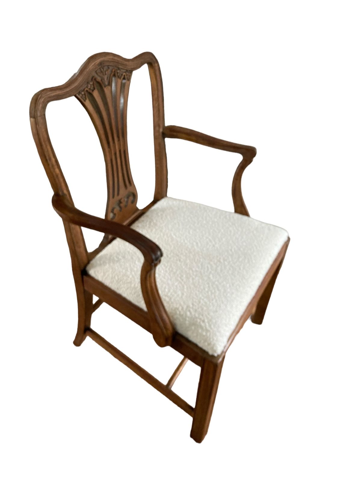 photo for sale A George III Style Armchair In The Manner White Paris Boucle Fabric