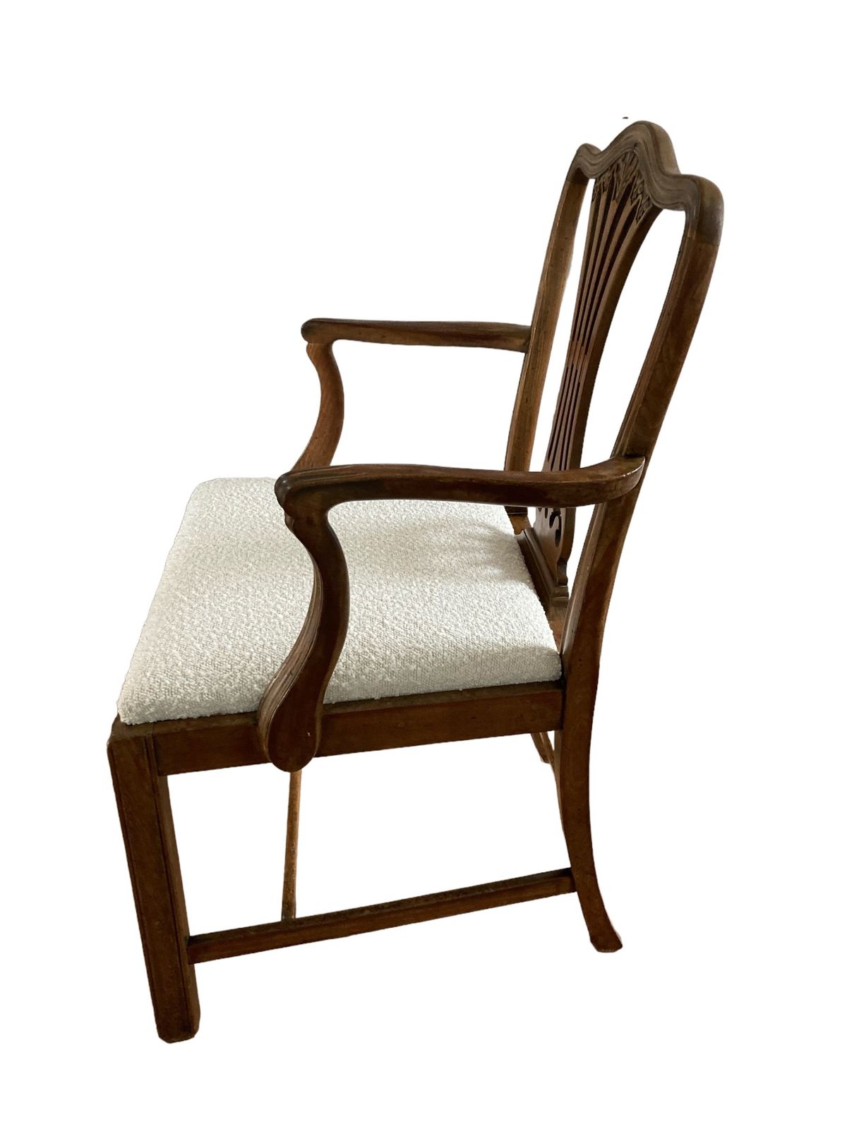 195.0 A George III Style Armchair In The Manner White Paris Boucle Fabric photo