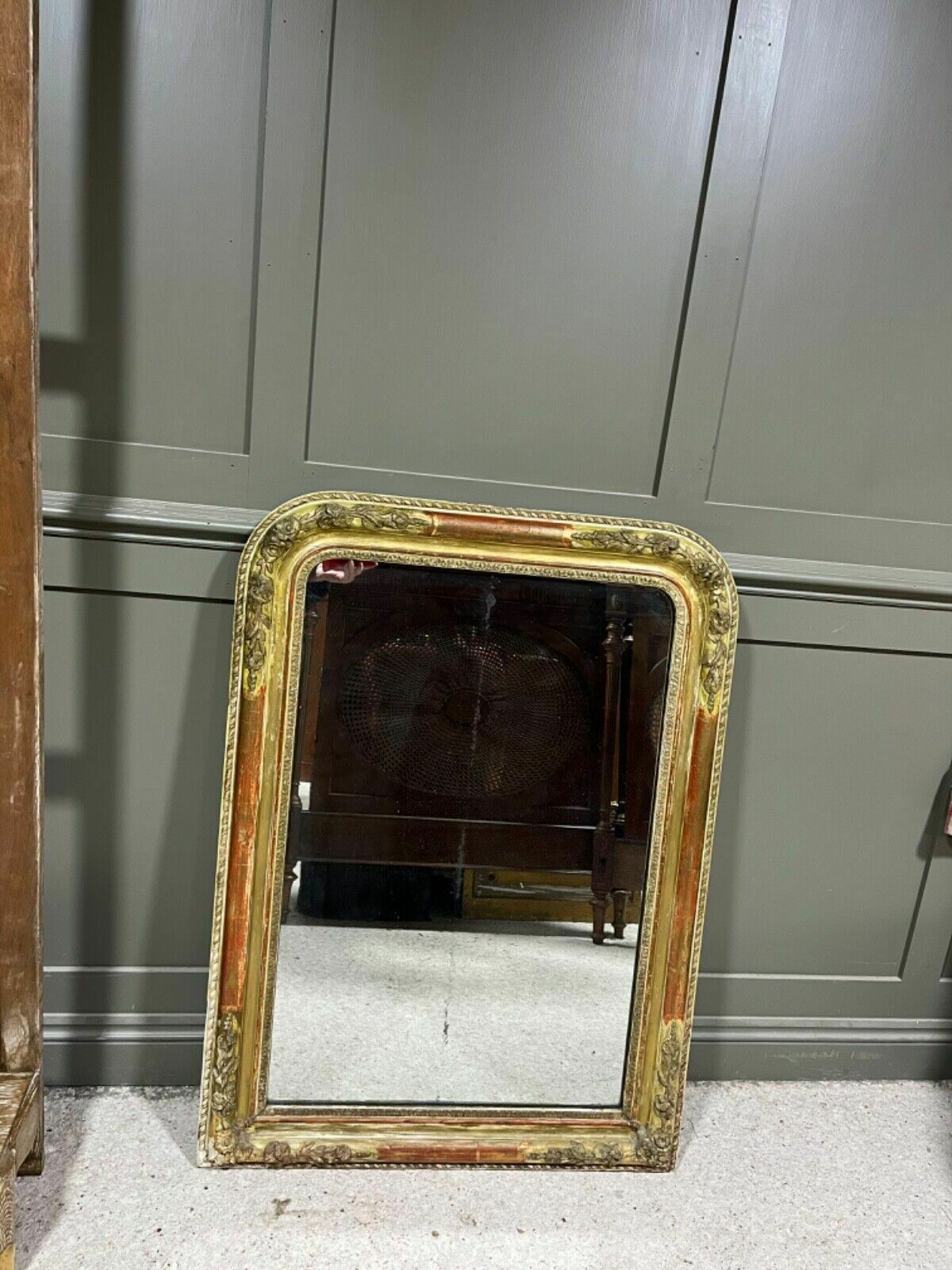 photo furniture Antique Mirror French Gilded Wood Carved Frame Circa Late 1880’s