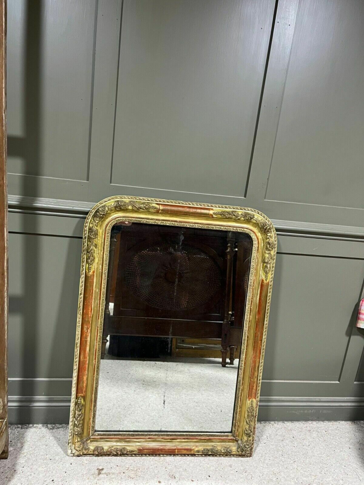 photo for sale Antique Mirror French Gilded Wood Carved Frame Circa Late 1880’s