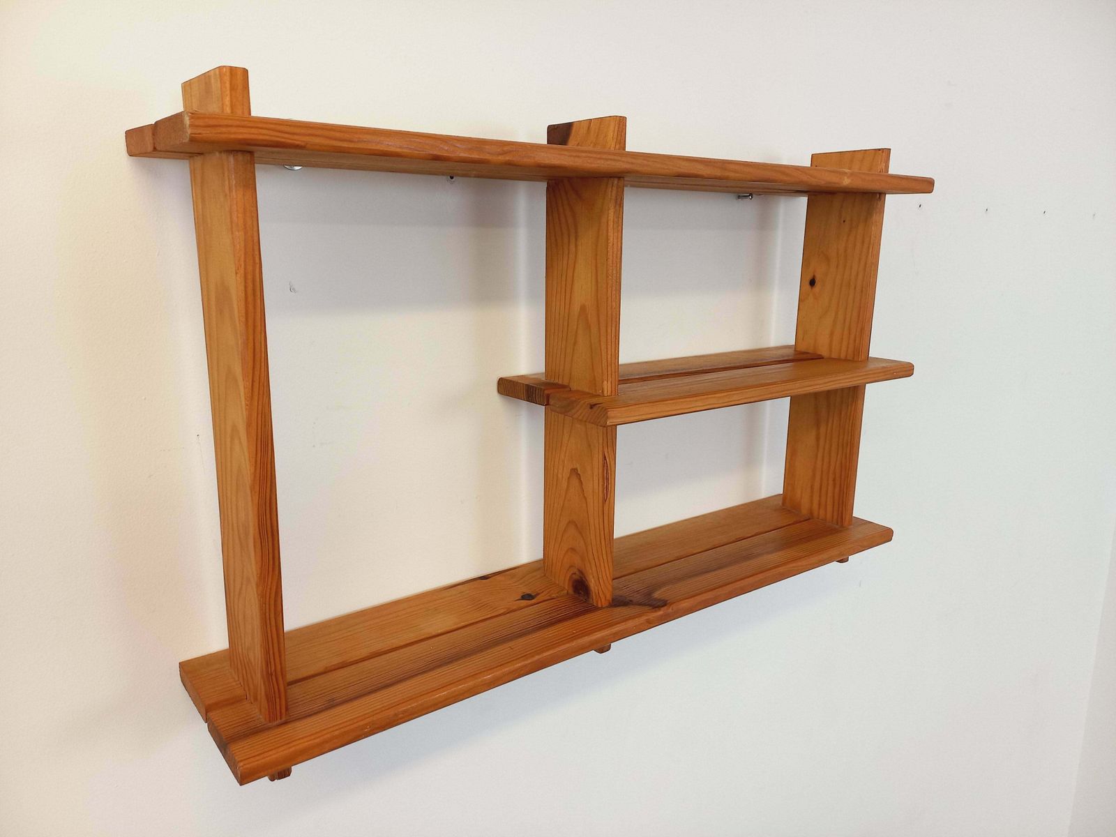 Étagère murale en pin 3, années 1980, vintage
