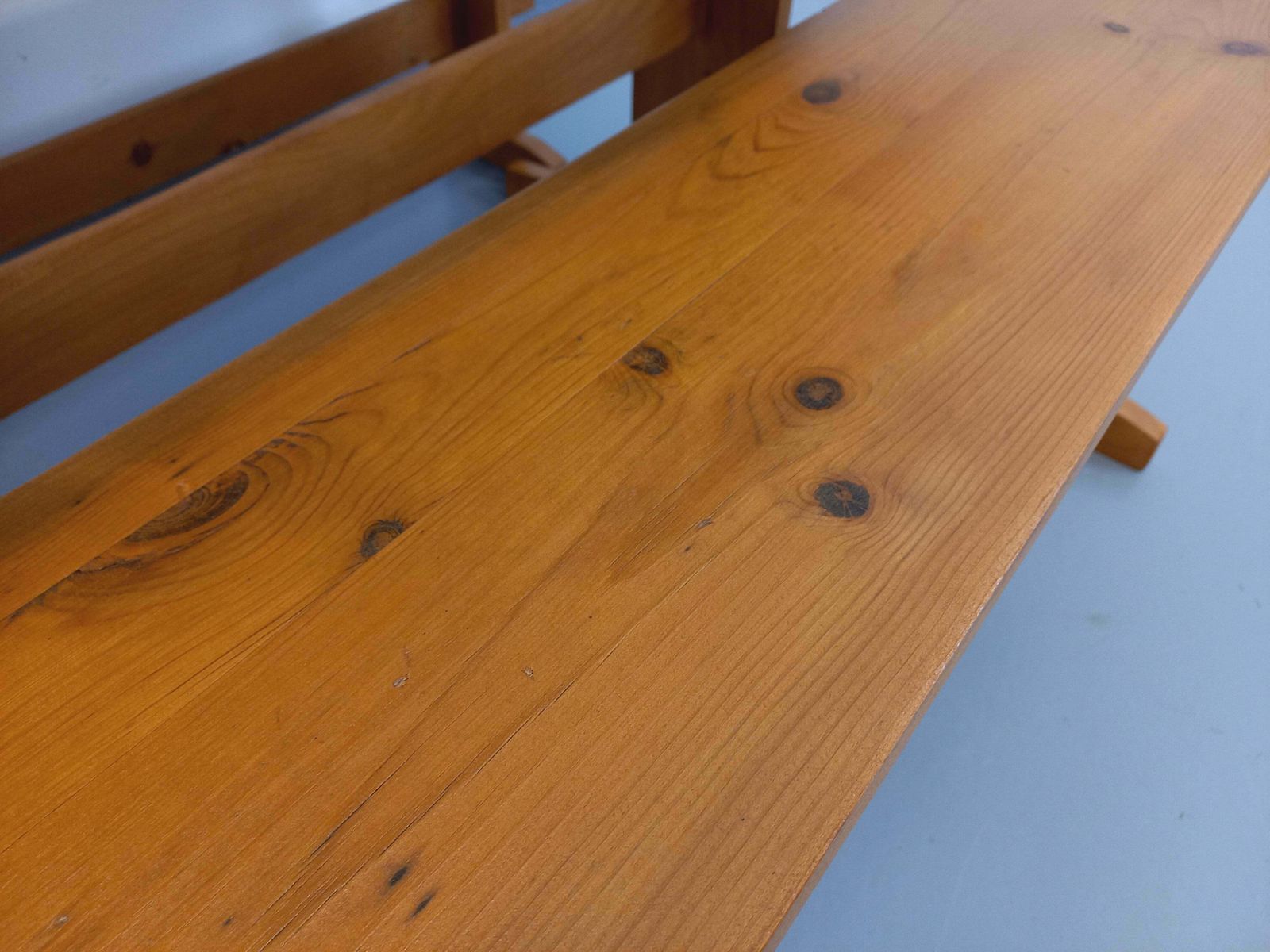 Furniture Rectangular Table And 2 Fir Benches photo