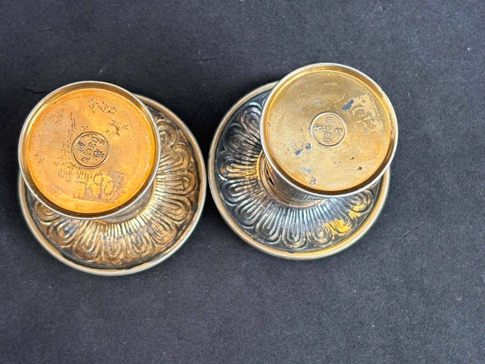 Salt And Pepper Shakers Silver And Enamel Mushroom Shaped Aksel Holmsen Norway Art Deco Wedding Gift Hostess Gift Scandinavian Design photo buy