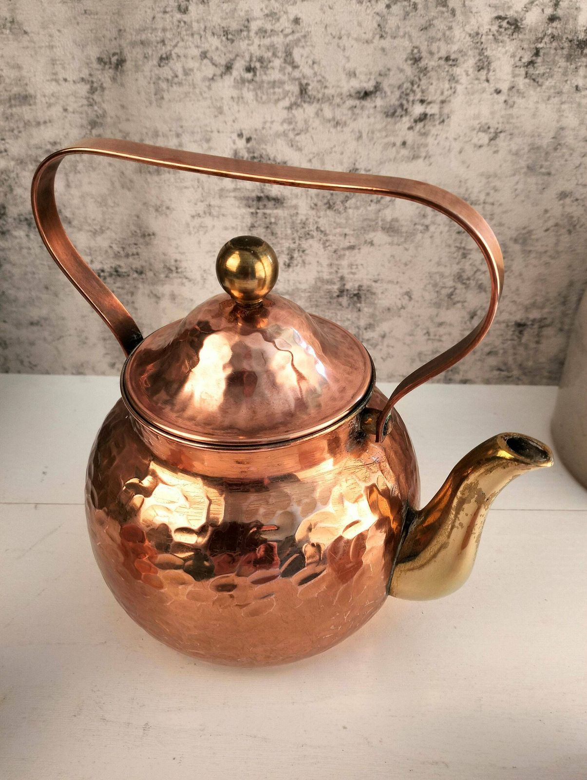 Vintage Copper Tea Set   Copper Teapot   Vintage Copper Kettle   Small French Copper Set photo Home Decor
