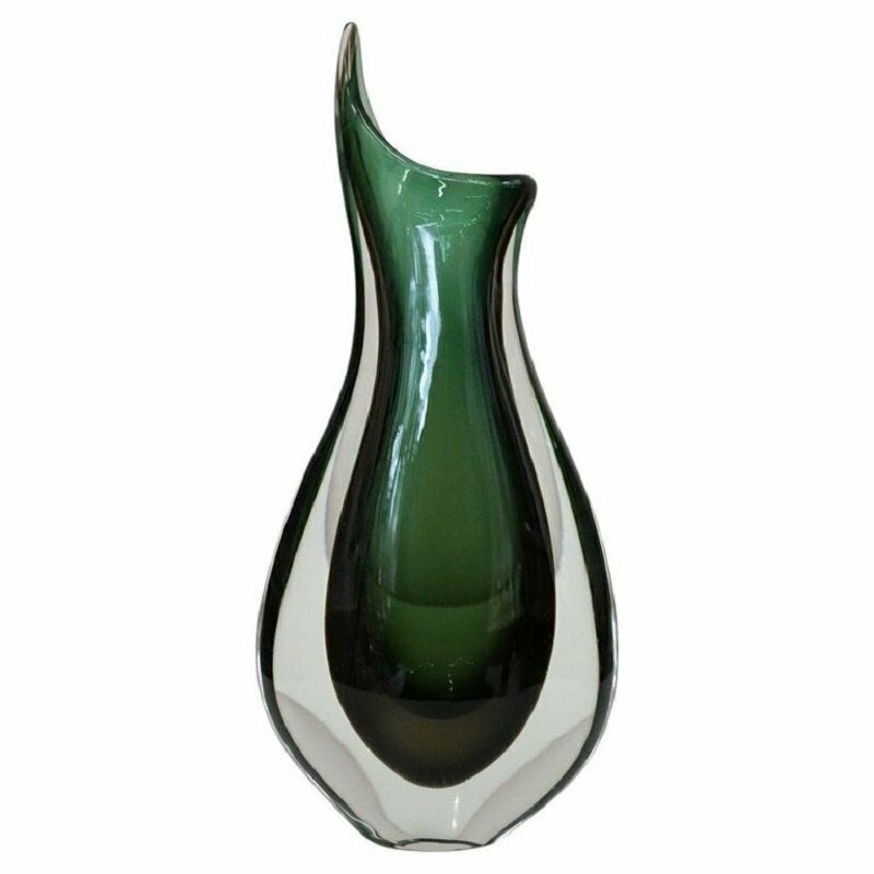 Tall Italian Vase In Murano Art Glass Attributed To Flavio Poli For Seguso, 1960s