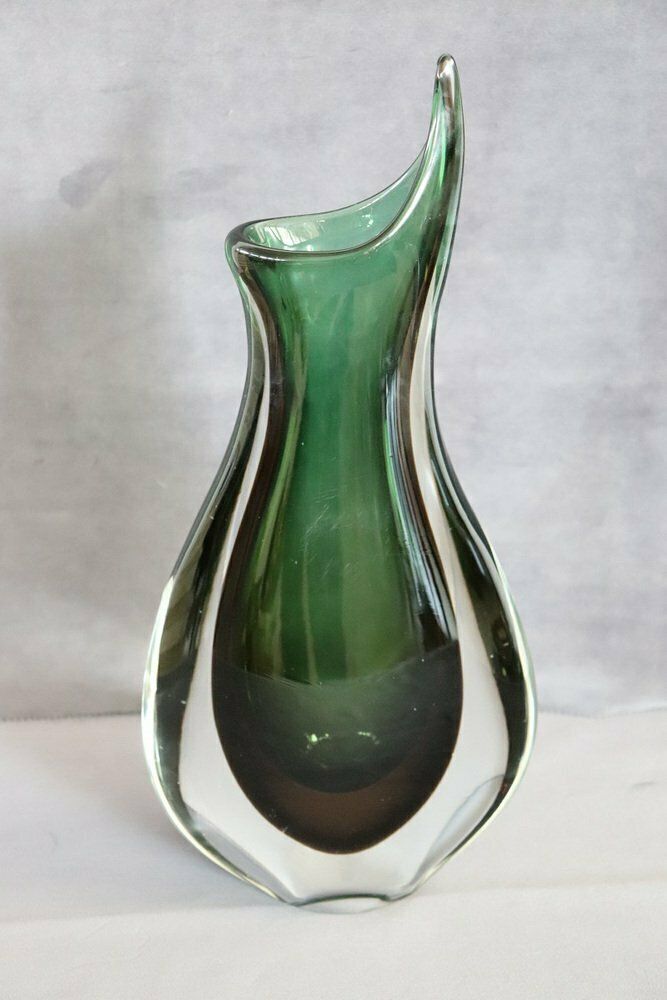 Tall Italian Vase In Murano Art Glass Attributed To Flavio Poli For Seguso, 1960s photo furniture