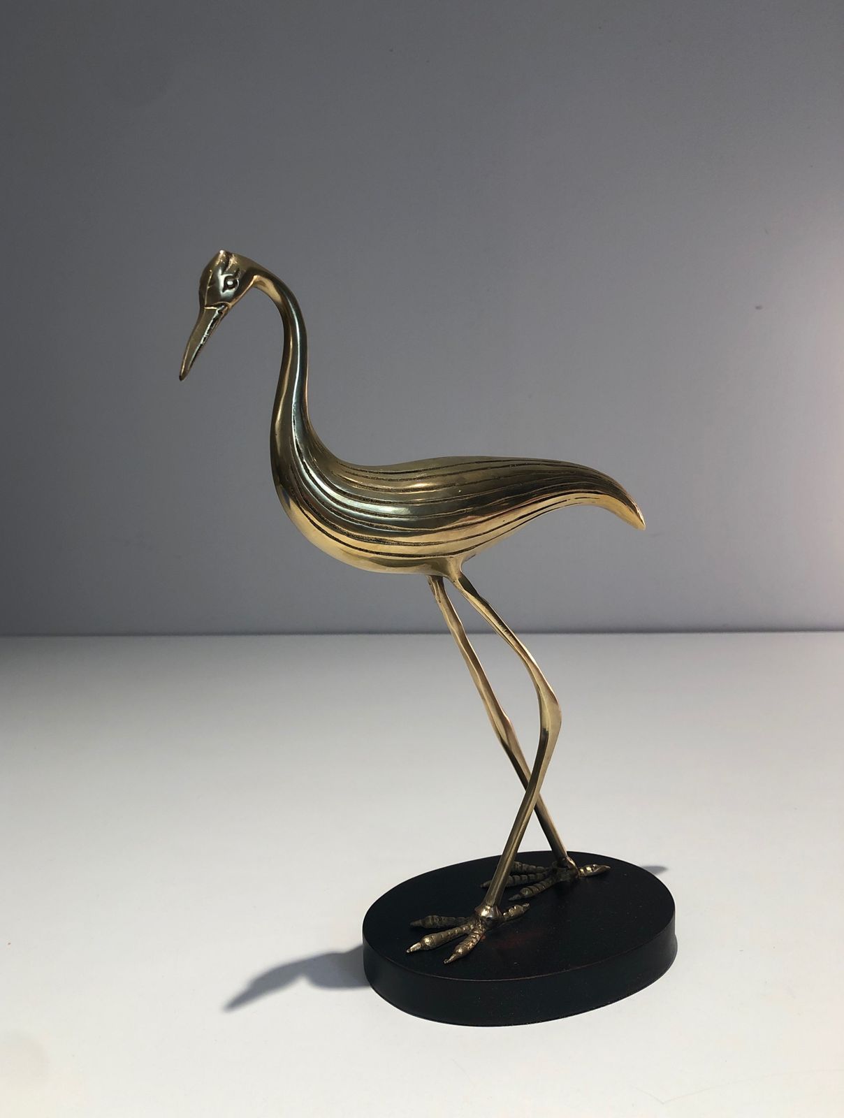 Stylized Brass Bird, 1970s, Vintage