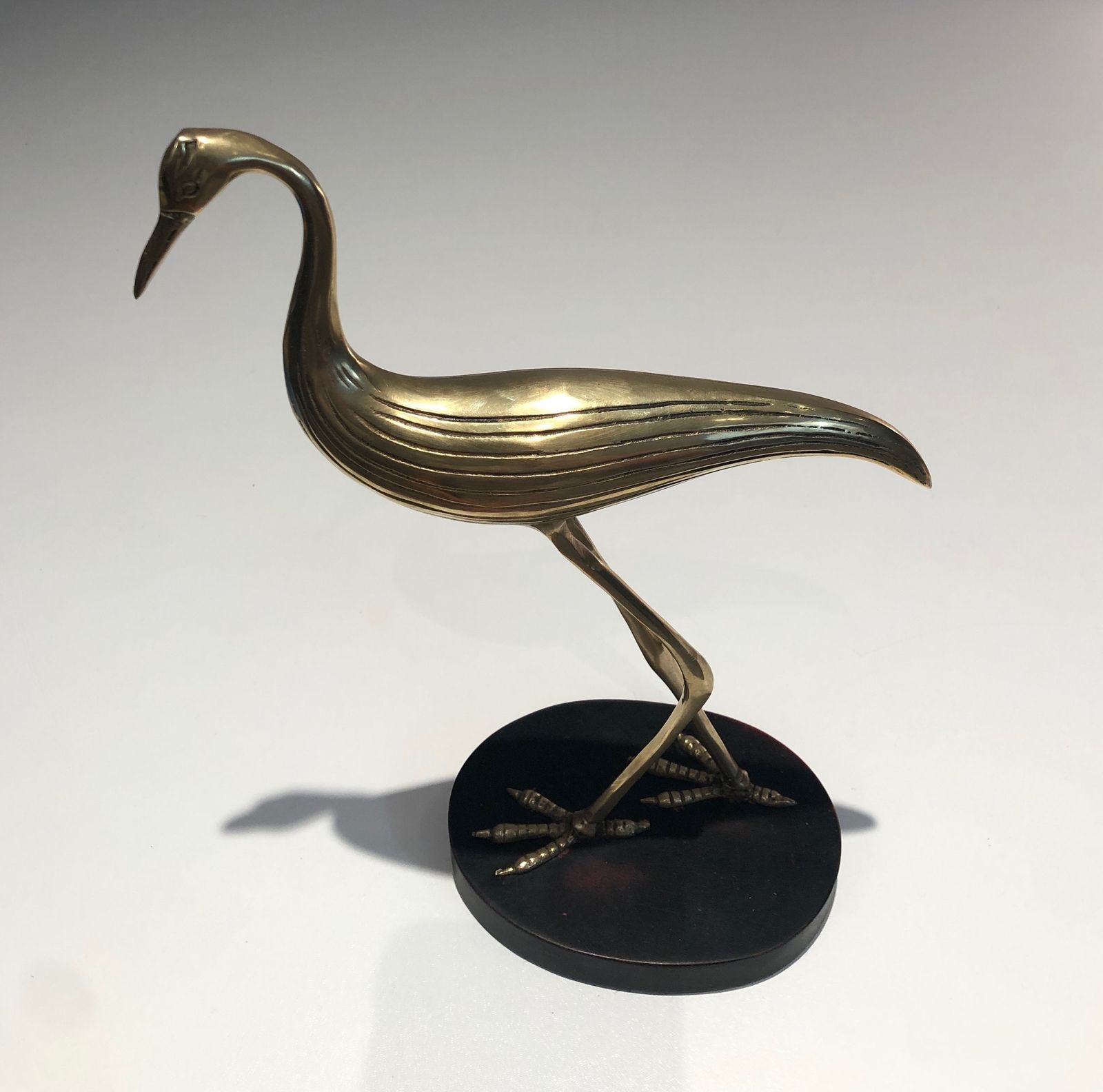 Stylized Brass Bird, 1970s, Vintage photo Art
