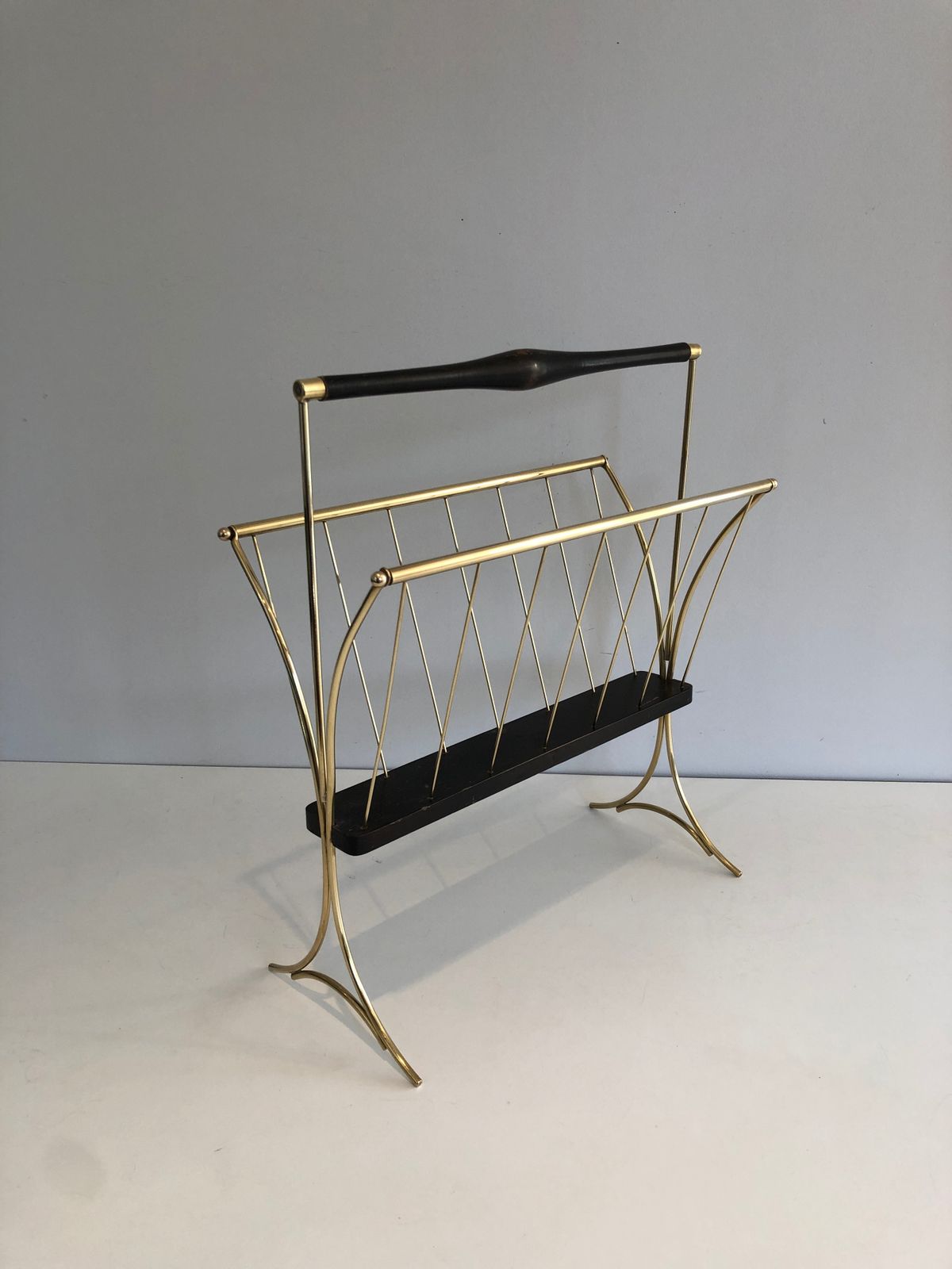 photo buy Magazine Rack In Blackened Wood And Brass