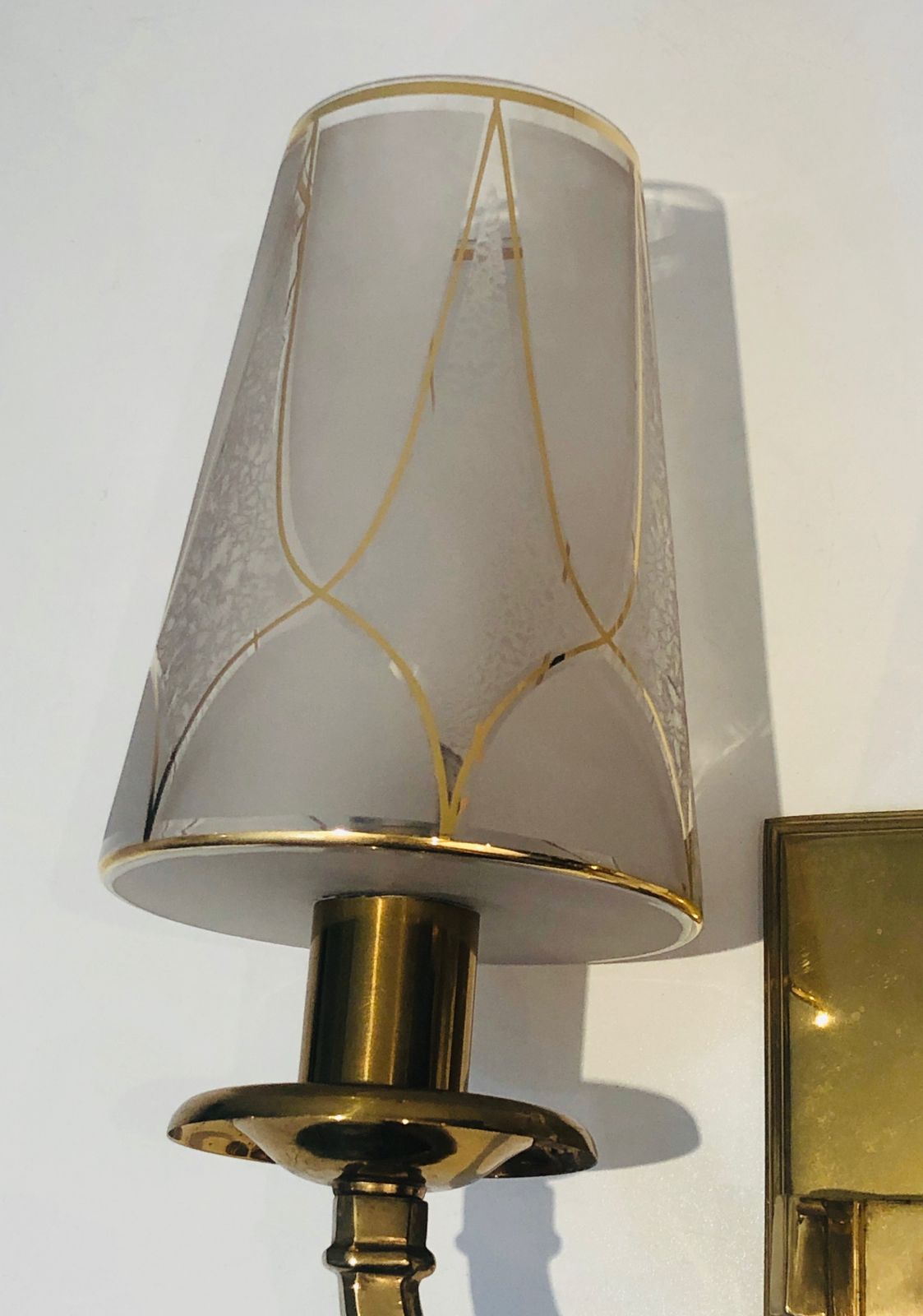Pair Of Art Deco Sconces In The Taste Of Perzel. photo vintage