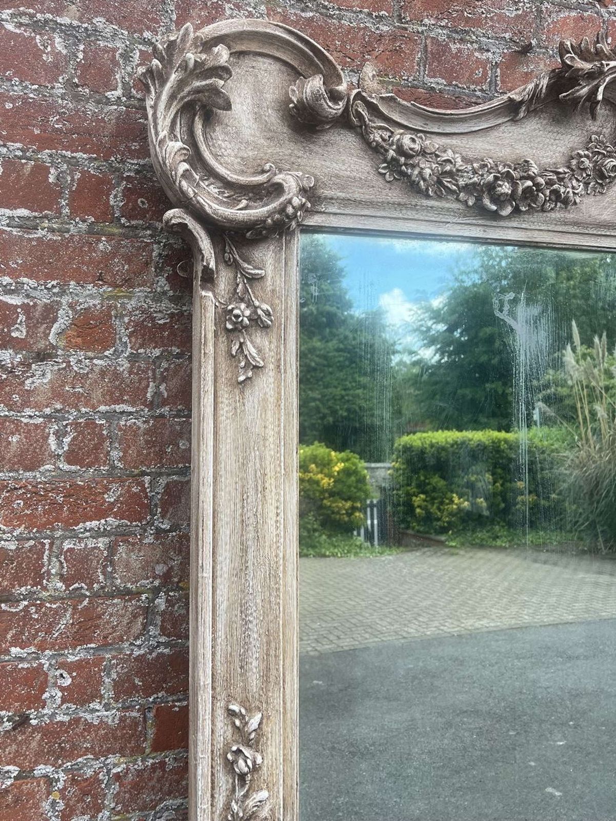 An Absolutely Stunning Large Antique French 19th C Painted Mirror photo furniture
