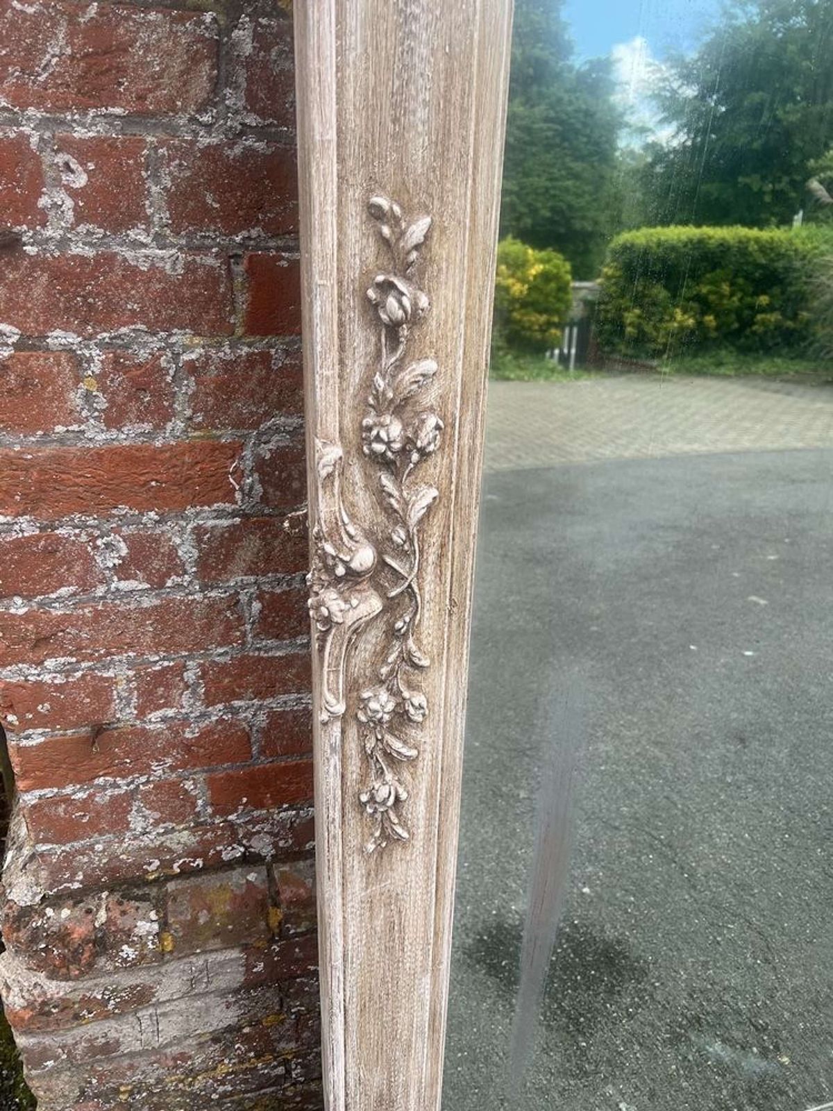 An Absolutely Stunning Large Antique French 19th C Painted Mirror photo for sale