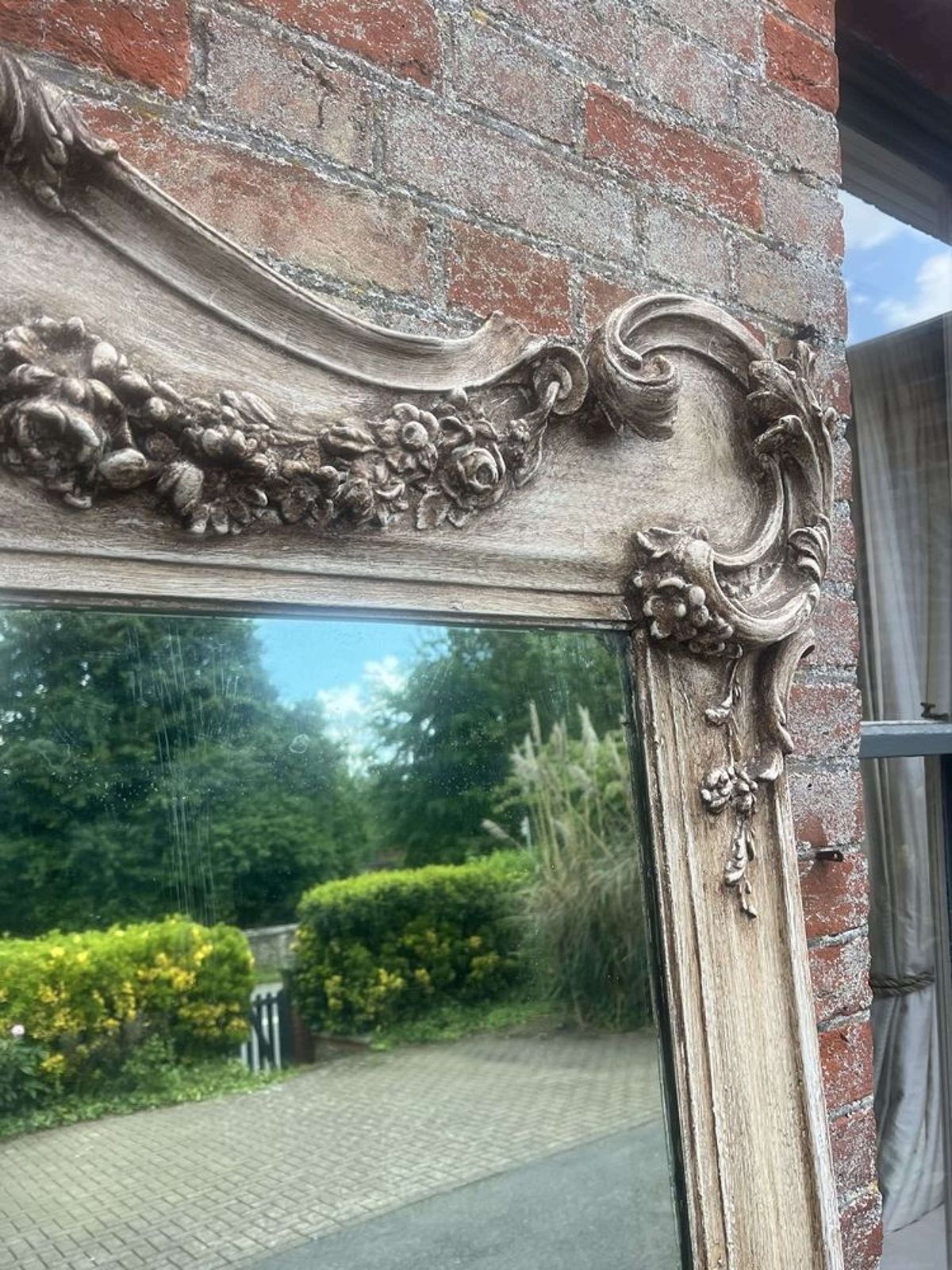 An Absolutely Stunning Large Antique French 19th C Painted Mirror photo buy