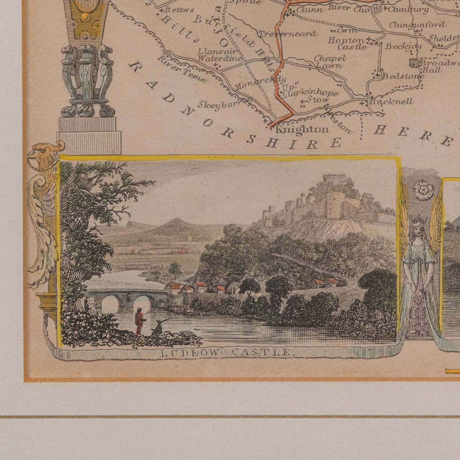 photo for sale Antique Lithography Map Shropshire English Framed Cartography Victorian