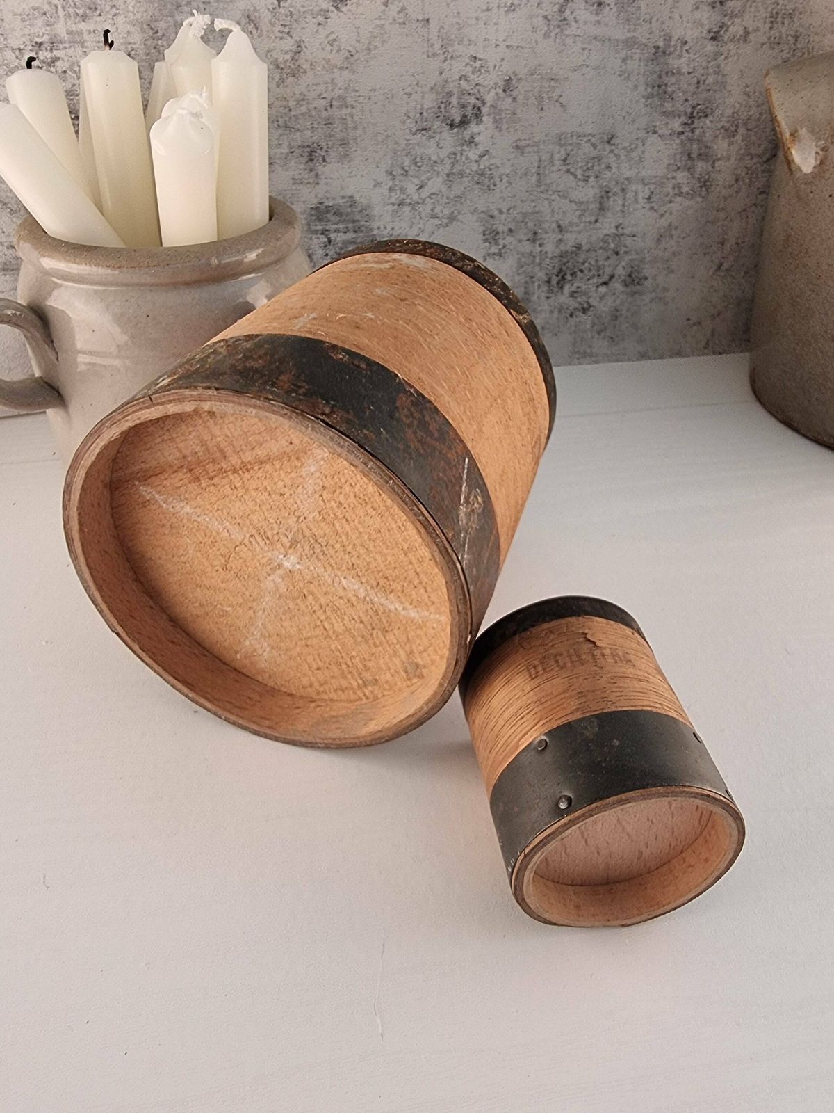 French Antique Wooden Grain Measures, French Antique Wooden Grain Measures, Farmhouse Country Decor photo buy