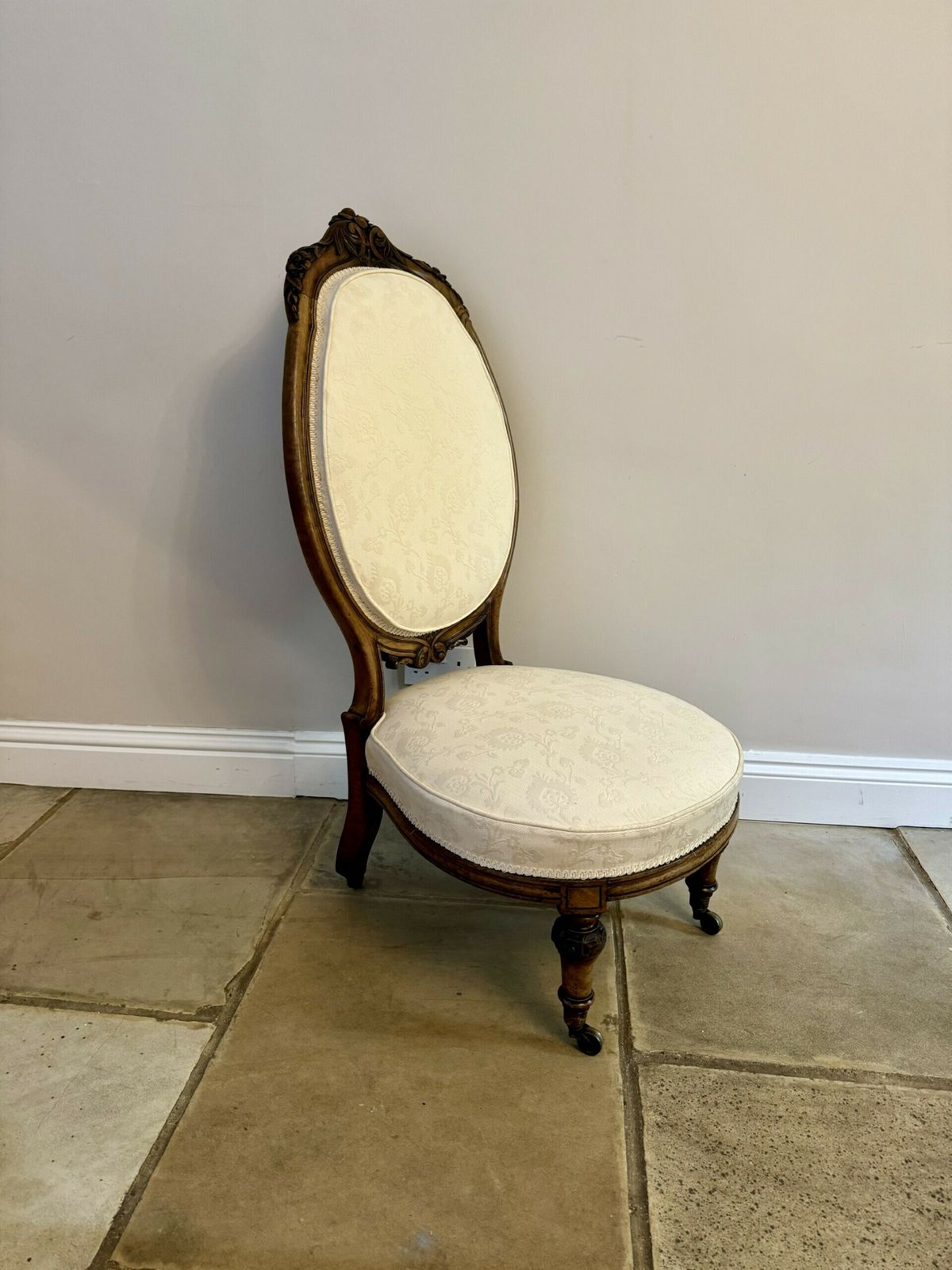 photo for sale Beautiful Quality Antique Carved Walnut Ladies Chair