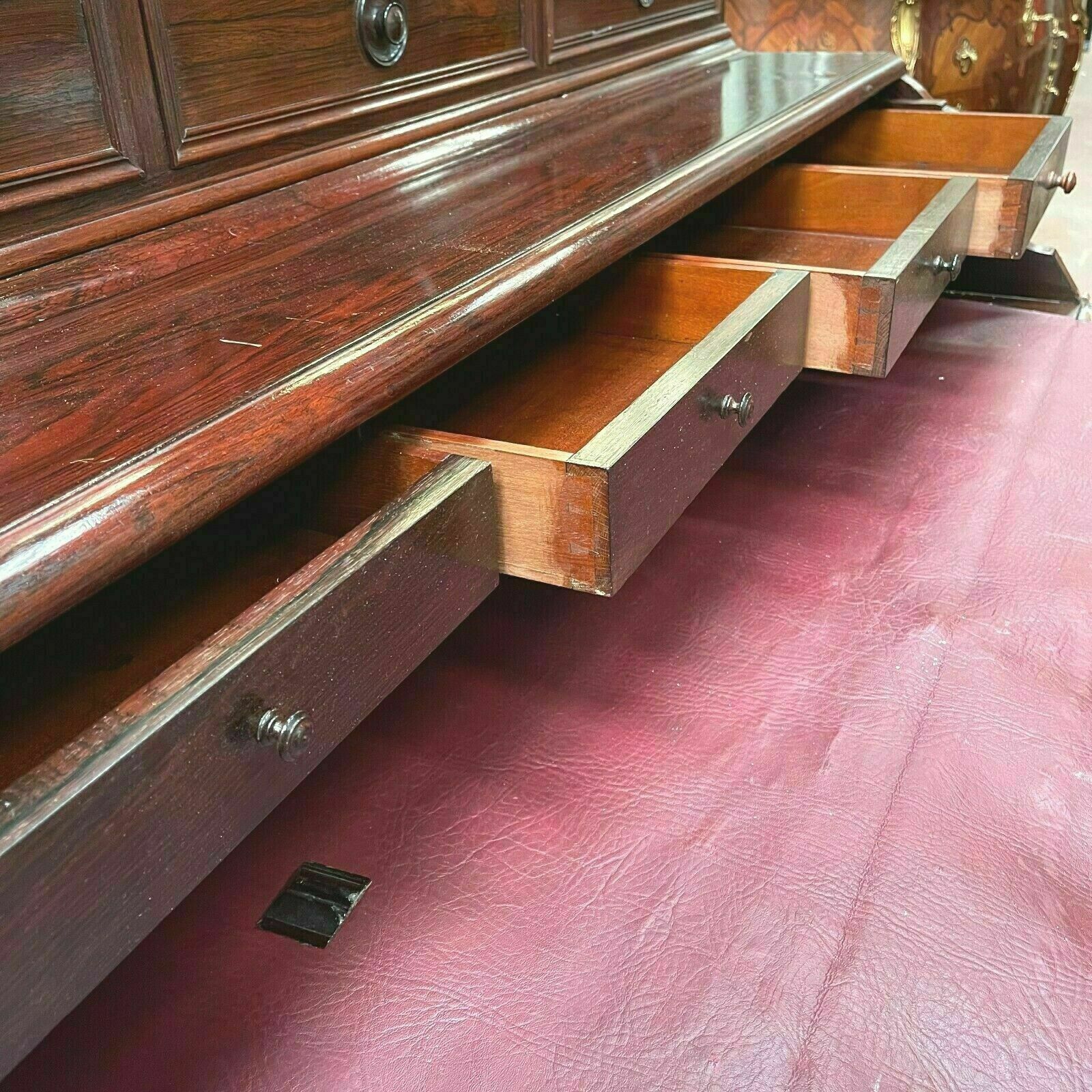 Napoleon III Desk In Rosewood With Caissons And Bleachers XIX Century photo 1466.25
