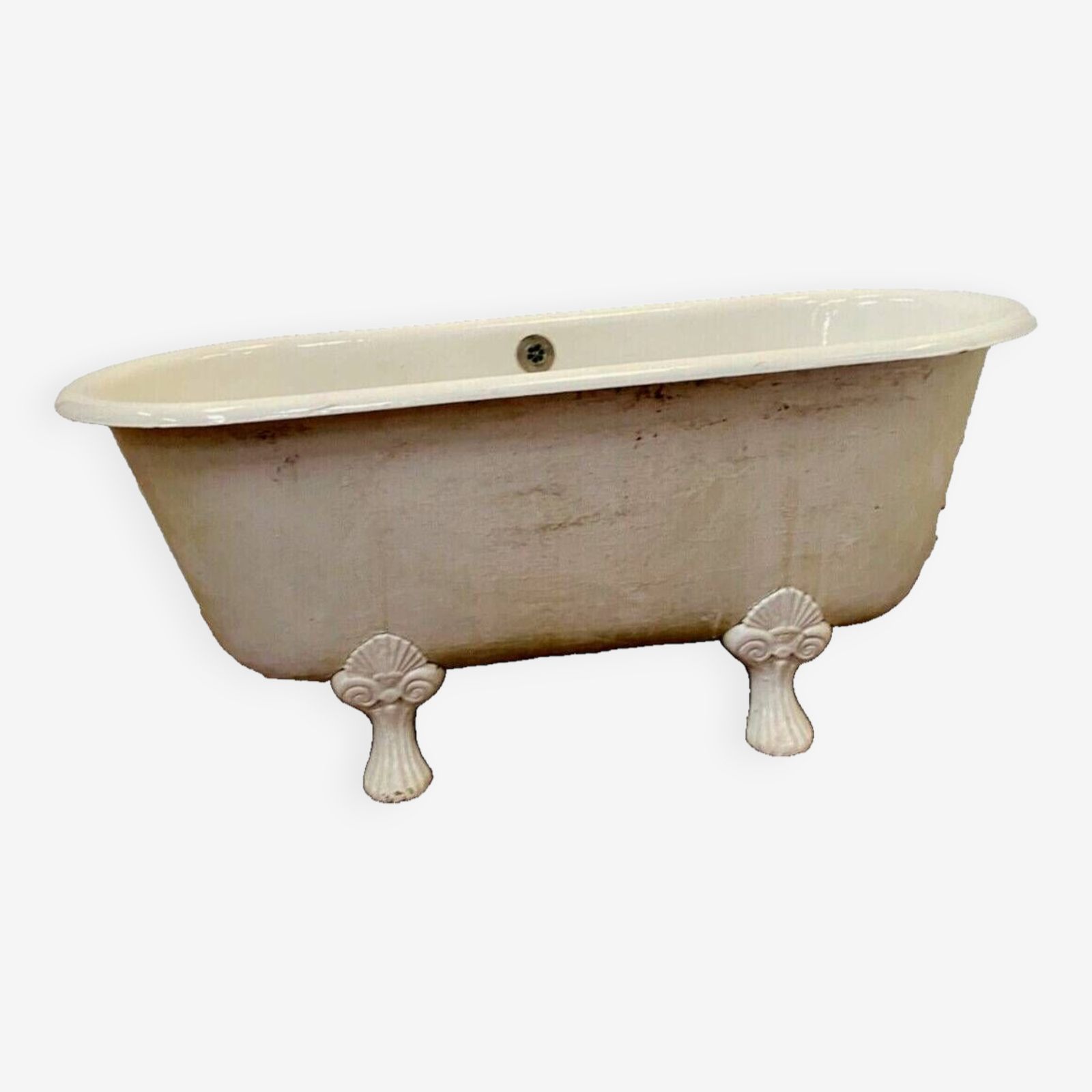 Enameled Cast Iron Bathtub With Claw Feet 20th Century