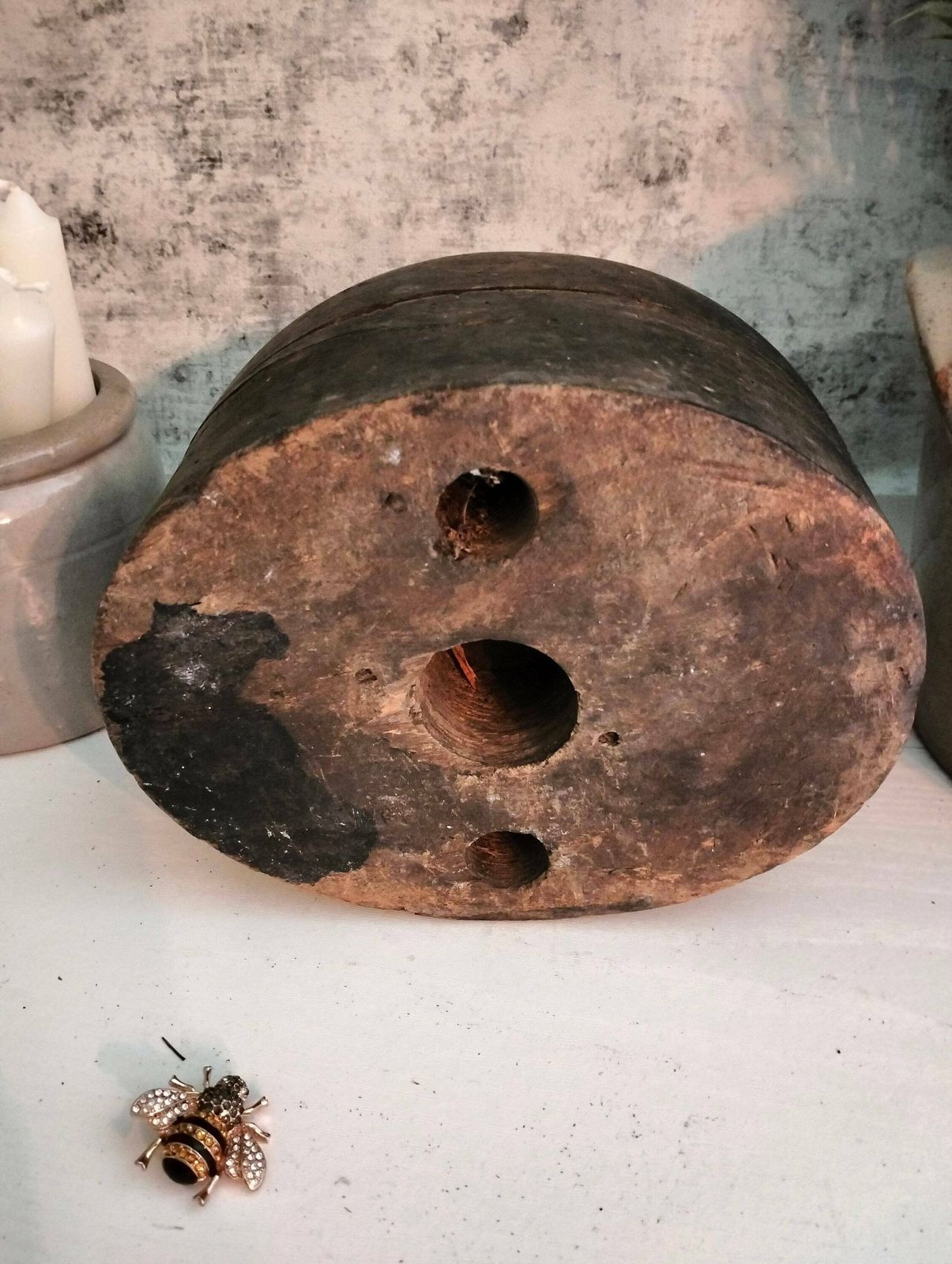 French Antique Wooden Hat Mold, Hat Mould, Milliners Block, Mold For Milliner, Form For Hat, Hat Stand, Shop Display photo buy