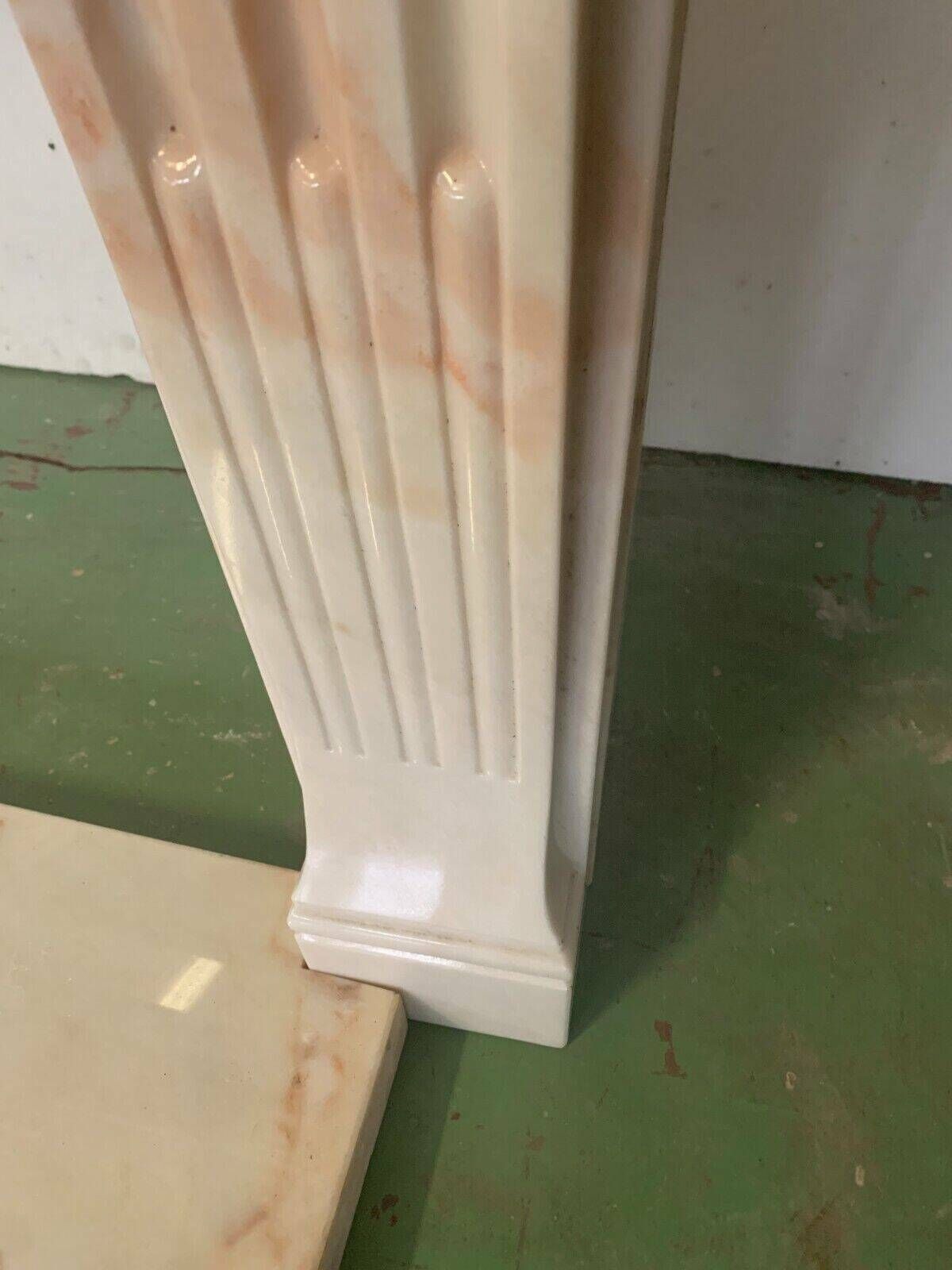 Louis XVI Style Fireplace In Pink Veined Marble XX Century photo Home Fixtures