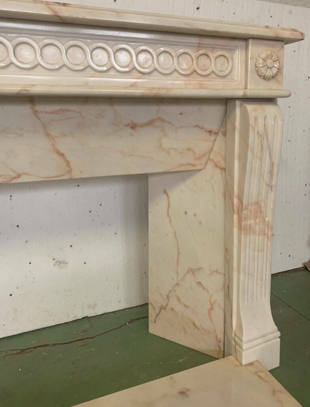 Louis XVI Style Fireplace In Pink Veined Marble XX Century photo buy