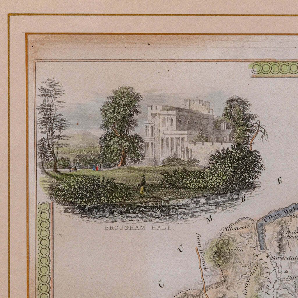 Antique Lithography Map, Westmoreland, English, Framed, Cartography, Victorian photo buy