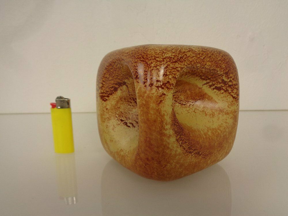 photo furniture Italian Ceramic Cube Vase By Roberto Rigon For Bertoncello, 1960s