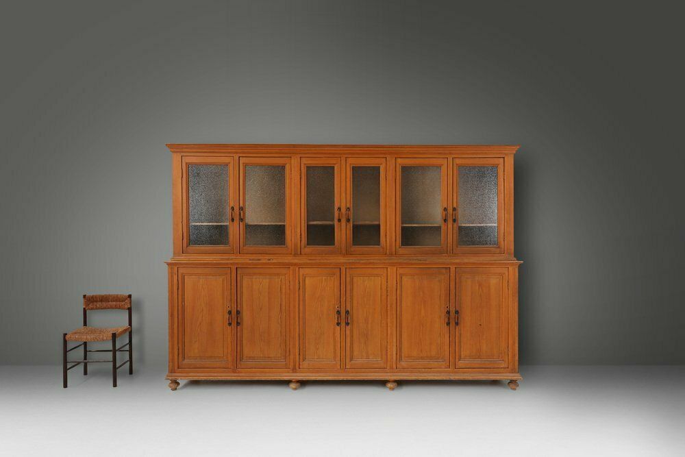 12 Door Monastery Or Display Cabinet In Pine, Belgium, 1890s photo furniture