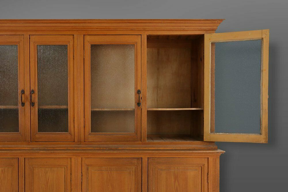 12 Door Monastery Or Display Cabinet In Pine, Belgium, 1890s photo Furniture