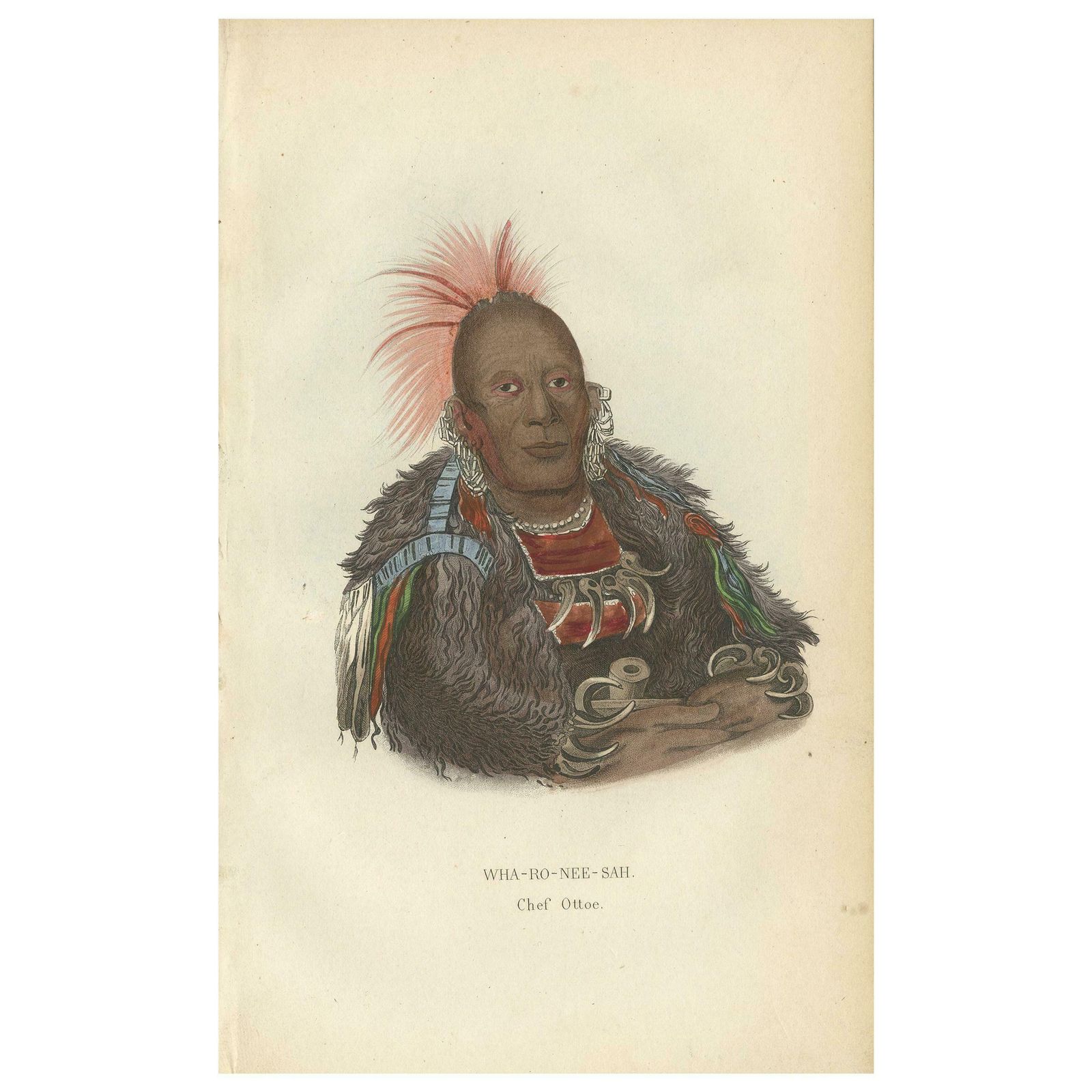 Antique Print Of The Chief Of The Otoe Tribe By Prichard, '1843' £130.30