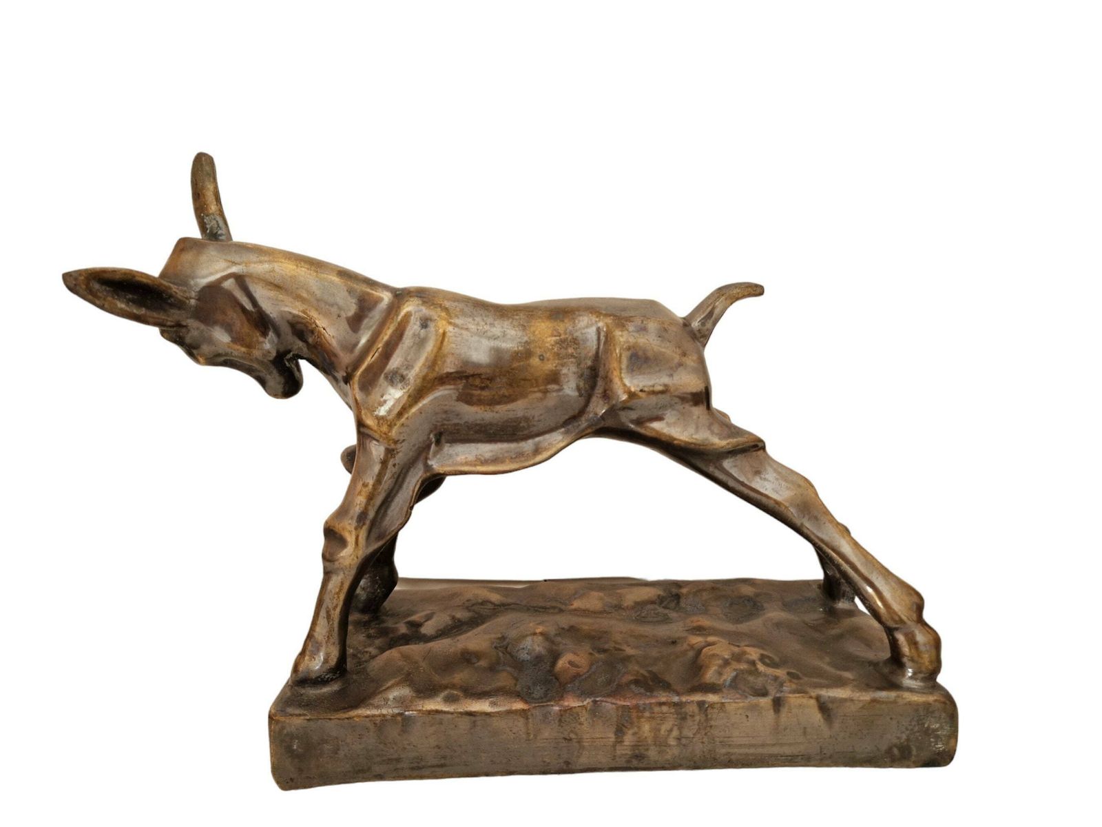 Mid Century Goat Kid Sculpture, Farm Animal Art, Country Home Decor photo vinterior