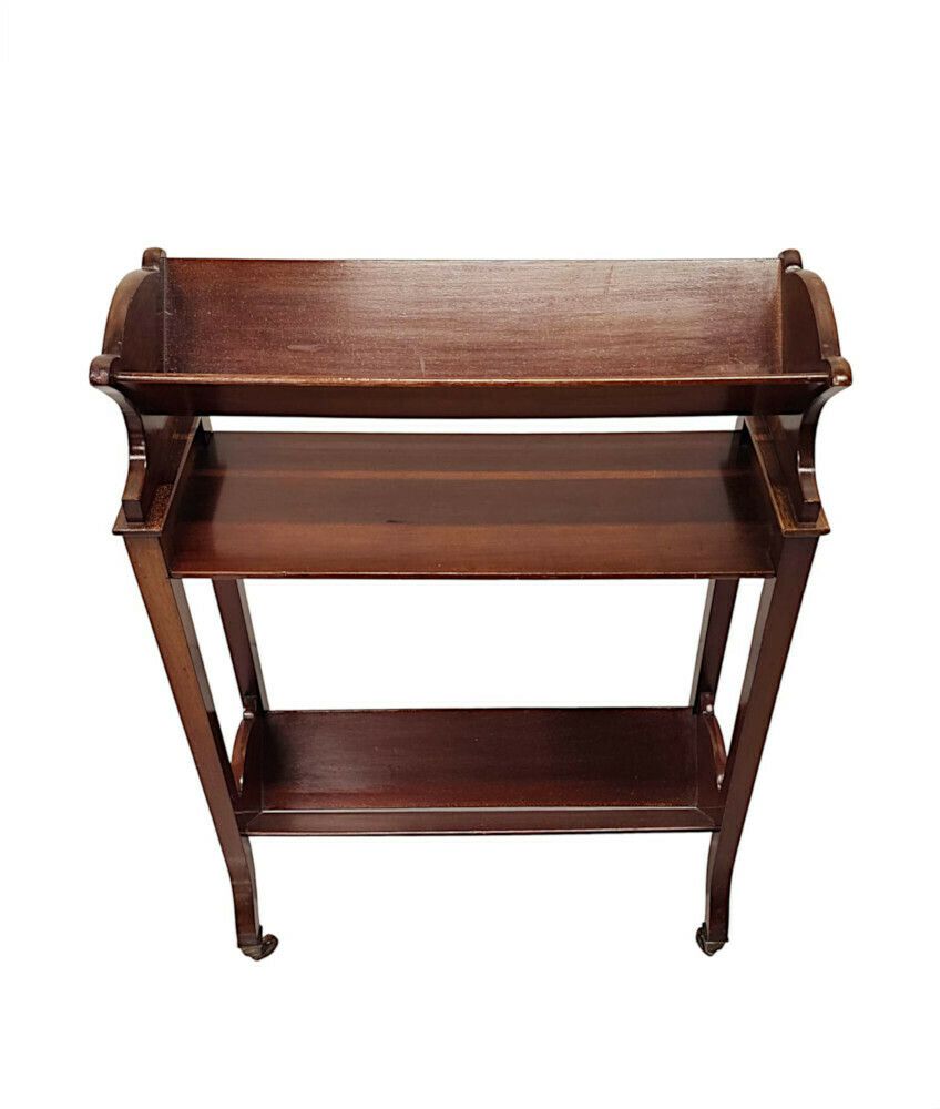 A Very Fine Edwardian Mahogany Book Trough photo for sale