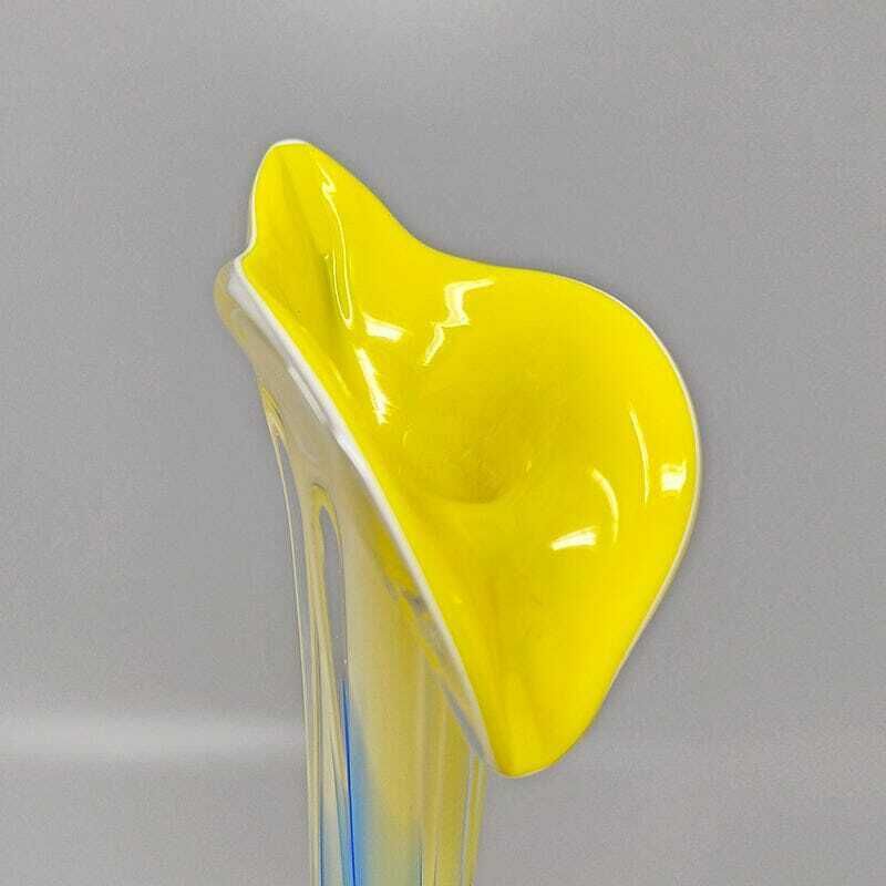 1960s Astonishing Jack In The Pulpit "Calla Lily" Vase In Murano Glass. photo vintage