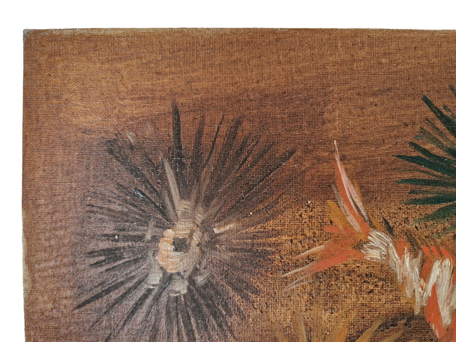 Comber Fish And Sea Urchin Underwater Painting By Georges Mazoyer, French Mediterranean Seascape Wall Art photo 129.0