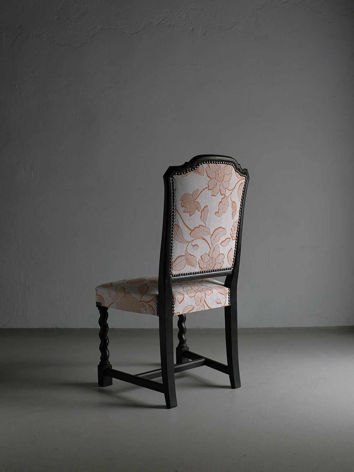 2 Oak Chairs | Barley Twist Legs | Sweden | 1920s photo vintage
