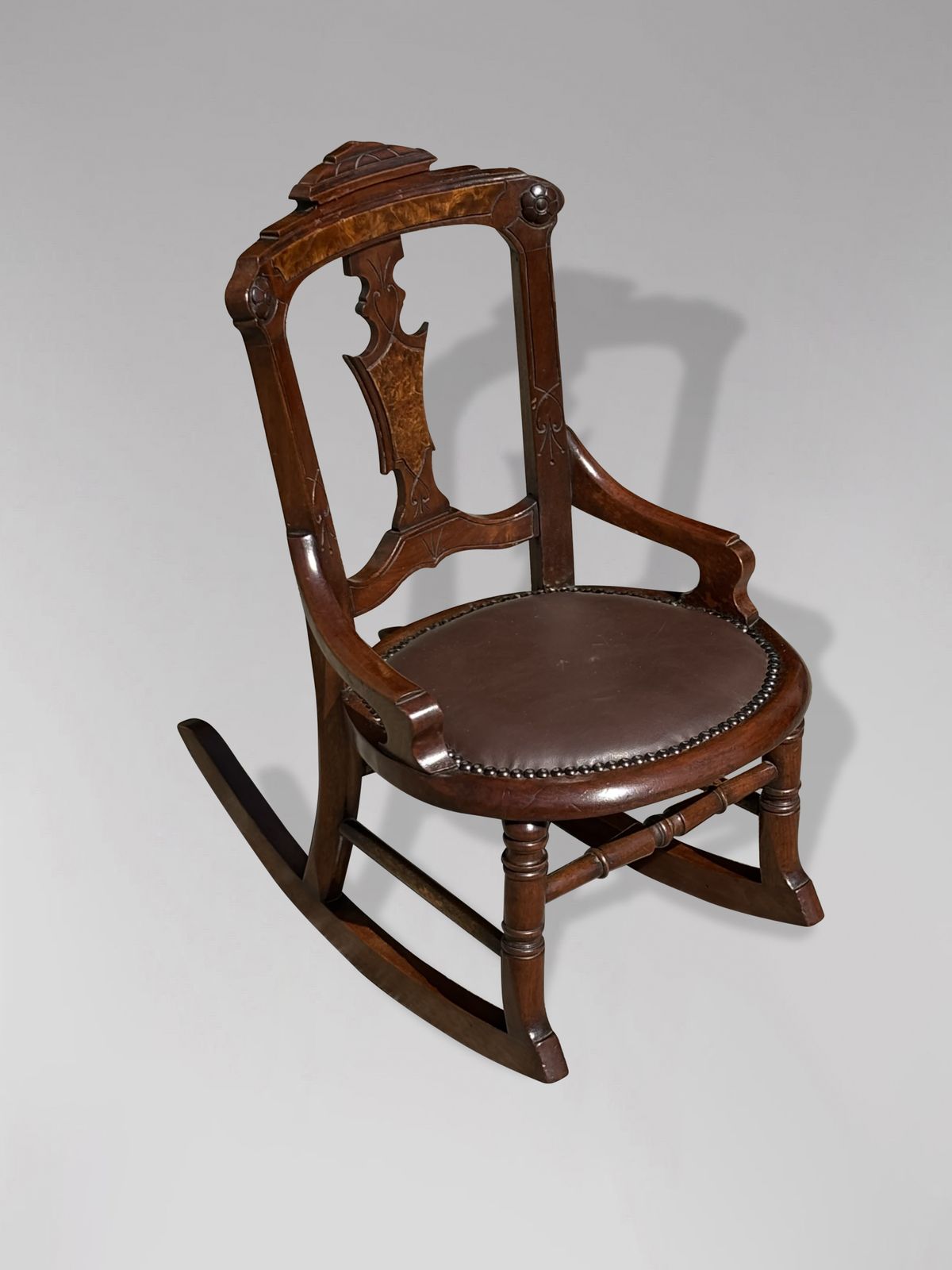 19th Century Victorian Period Mahogany Child's Rocking Chair photo for sale