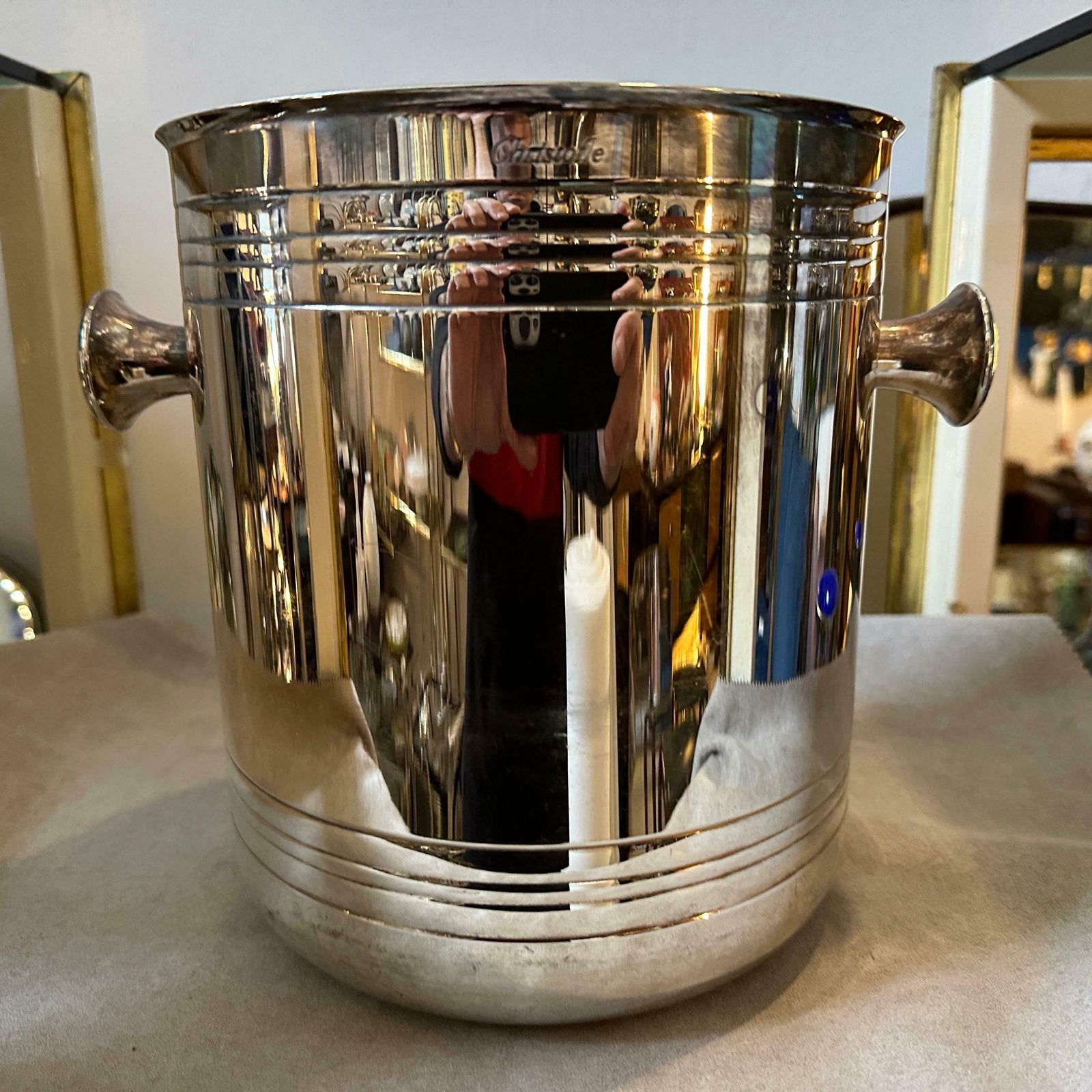 1980s Modernist Silver Plated French Wine Cooler By Christofle photo furniture