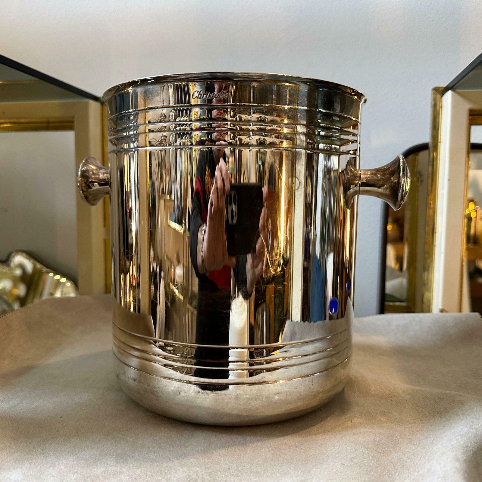 1980s Modernist Silver Plated French Wine Cooler By Christofle photo buy