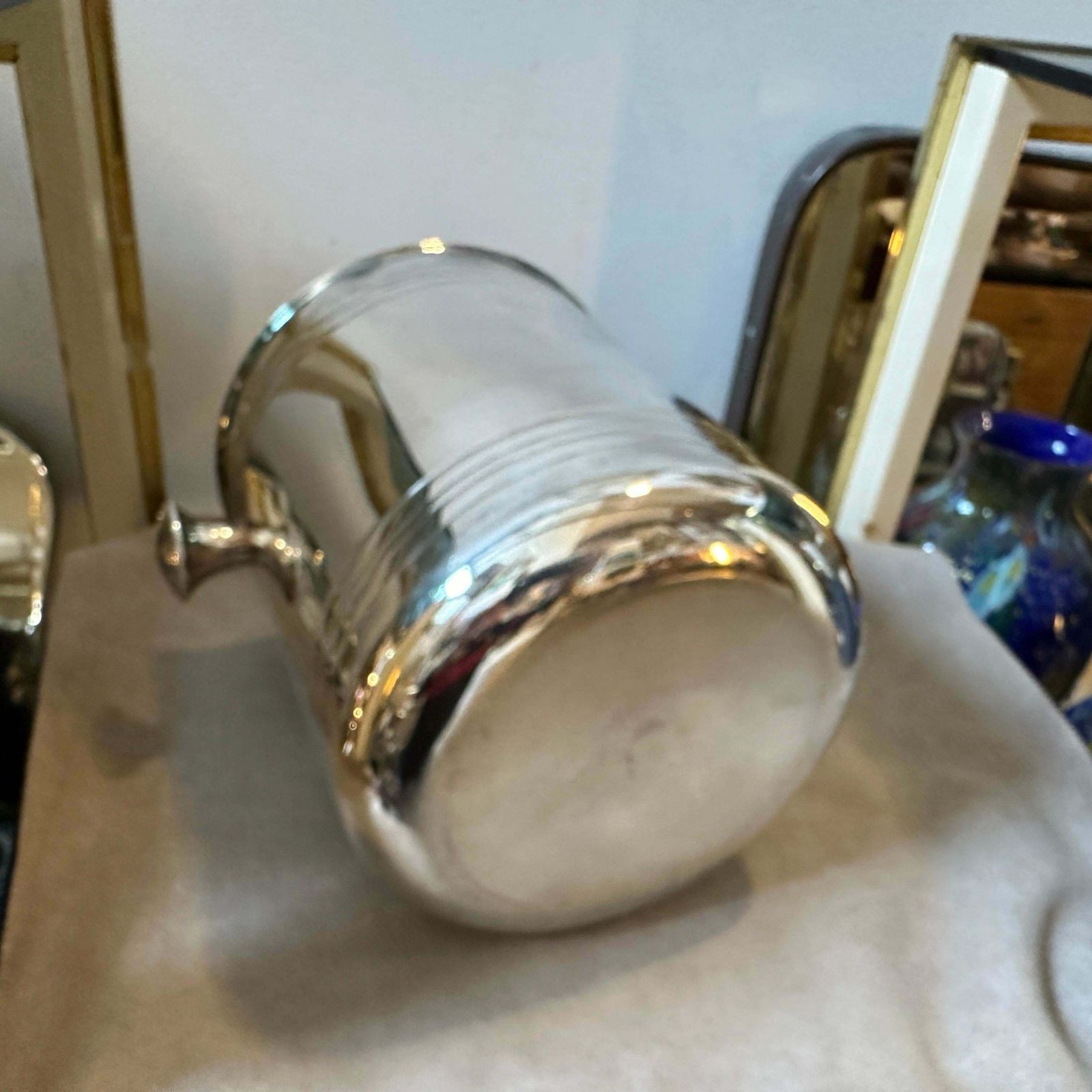 photo for sale 1980s Modernist Silver Plated French Wine Cooler By Christofle