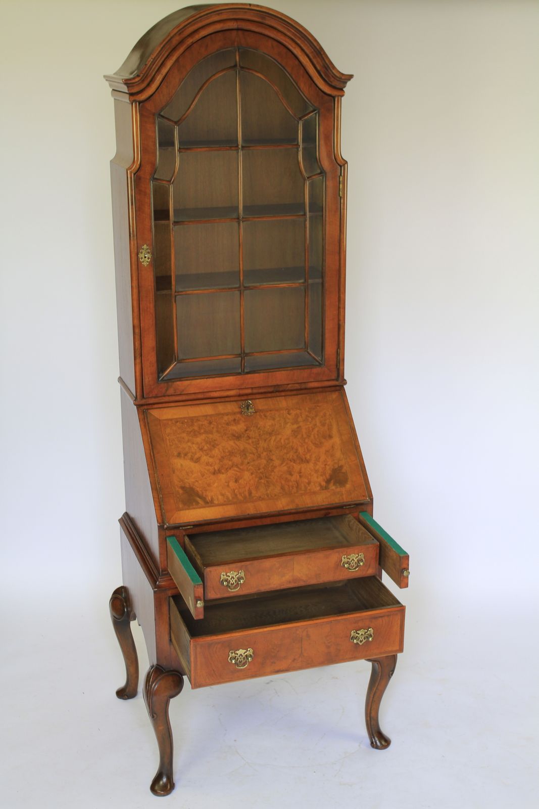 Walnut Queen Anne Revival Bureau Bookcase photo buy