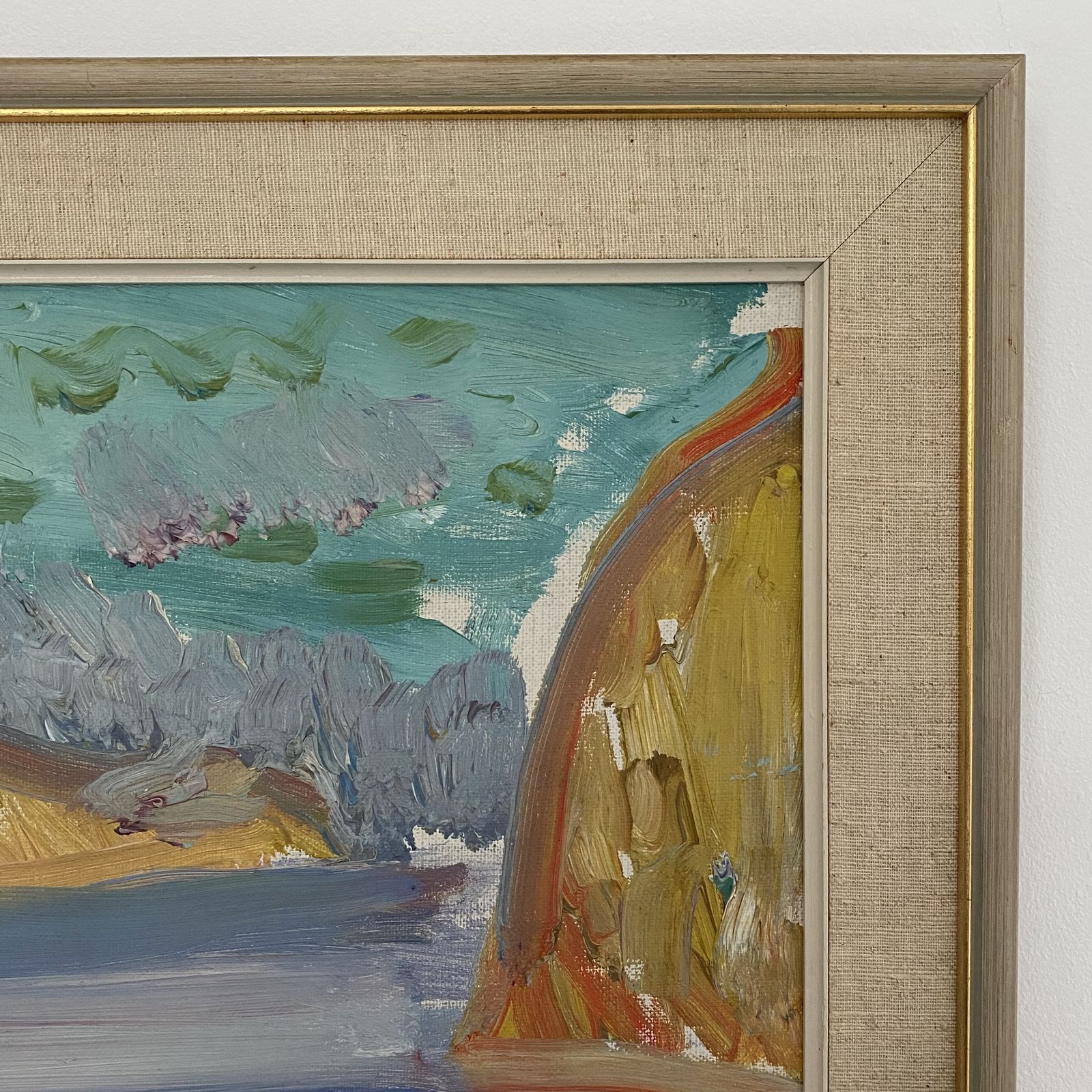 Swedish Mid Century Coastal Landscape Painting By Arne Roland Andersson photo Art