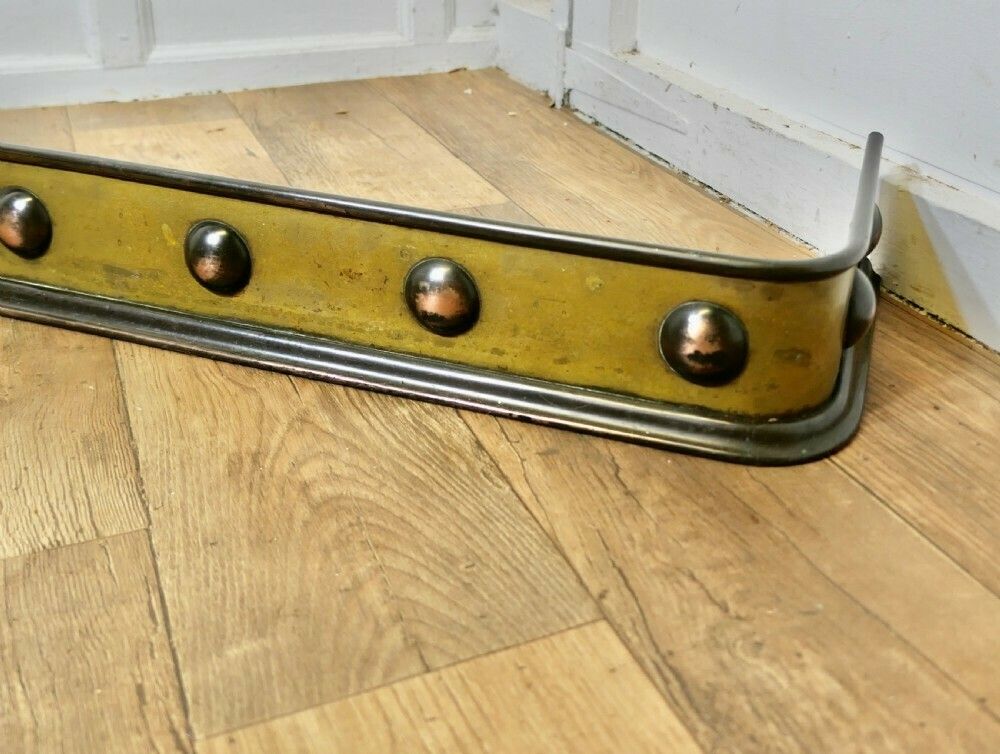 Superb Victorian Arts And Crafts Brass And Copper Fender photo for sale