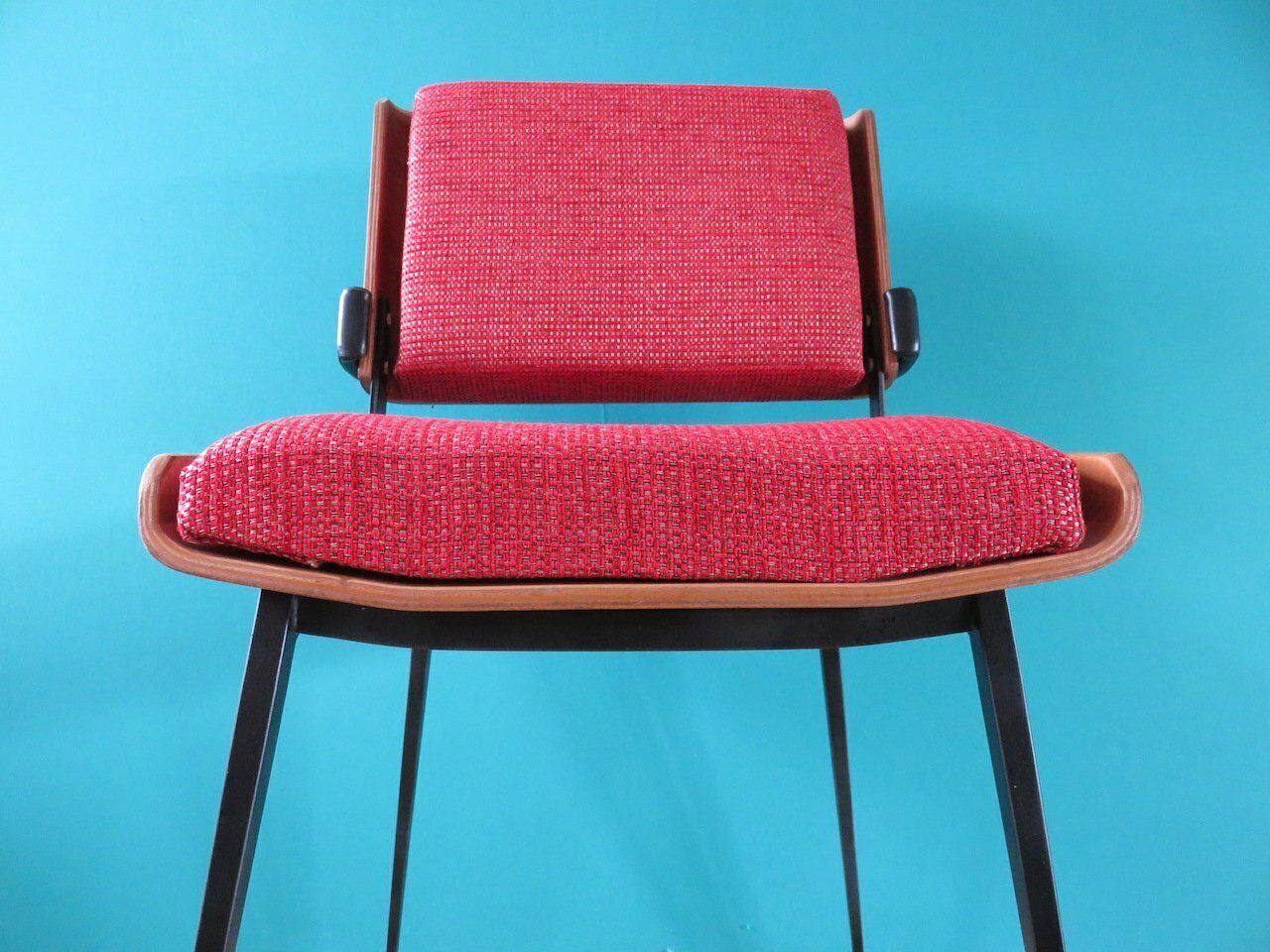 Red Fabric Chair By Alain Richard, 1970s photo furniture